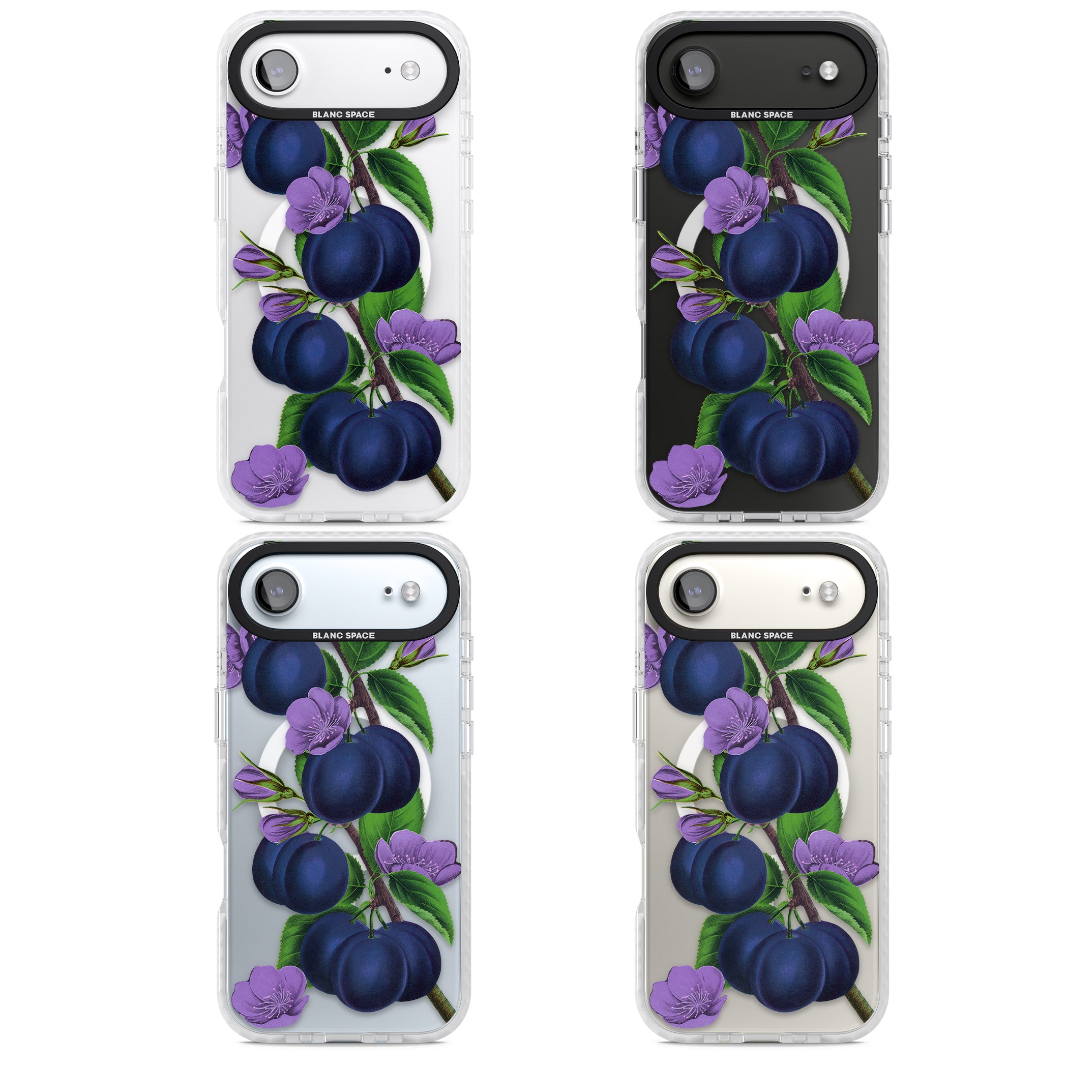 Vintage Painted Plums iPhone 17 Air Impact Pro Clear Phone Case APT Impact Protection