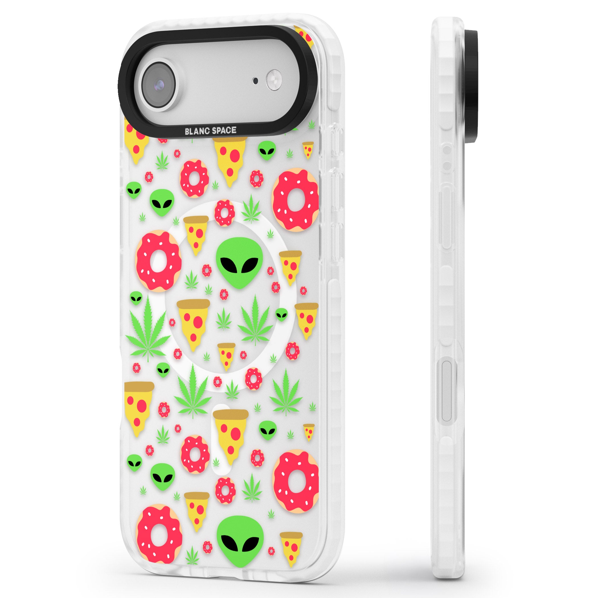 Martians & Munchies iPhone 17 Air Impact Pro Clear Phone Case Side Profile