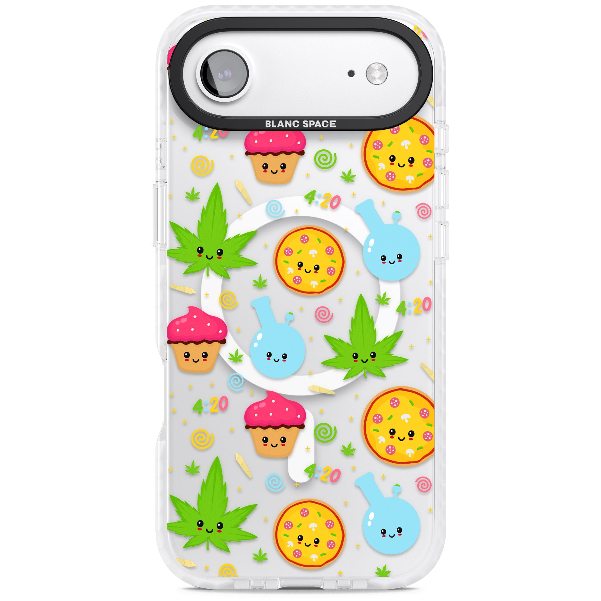 Kawaii Weed Pattern iPhone 17 Air Impact Pro Clear Phone Case