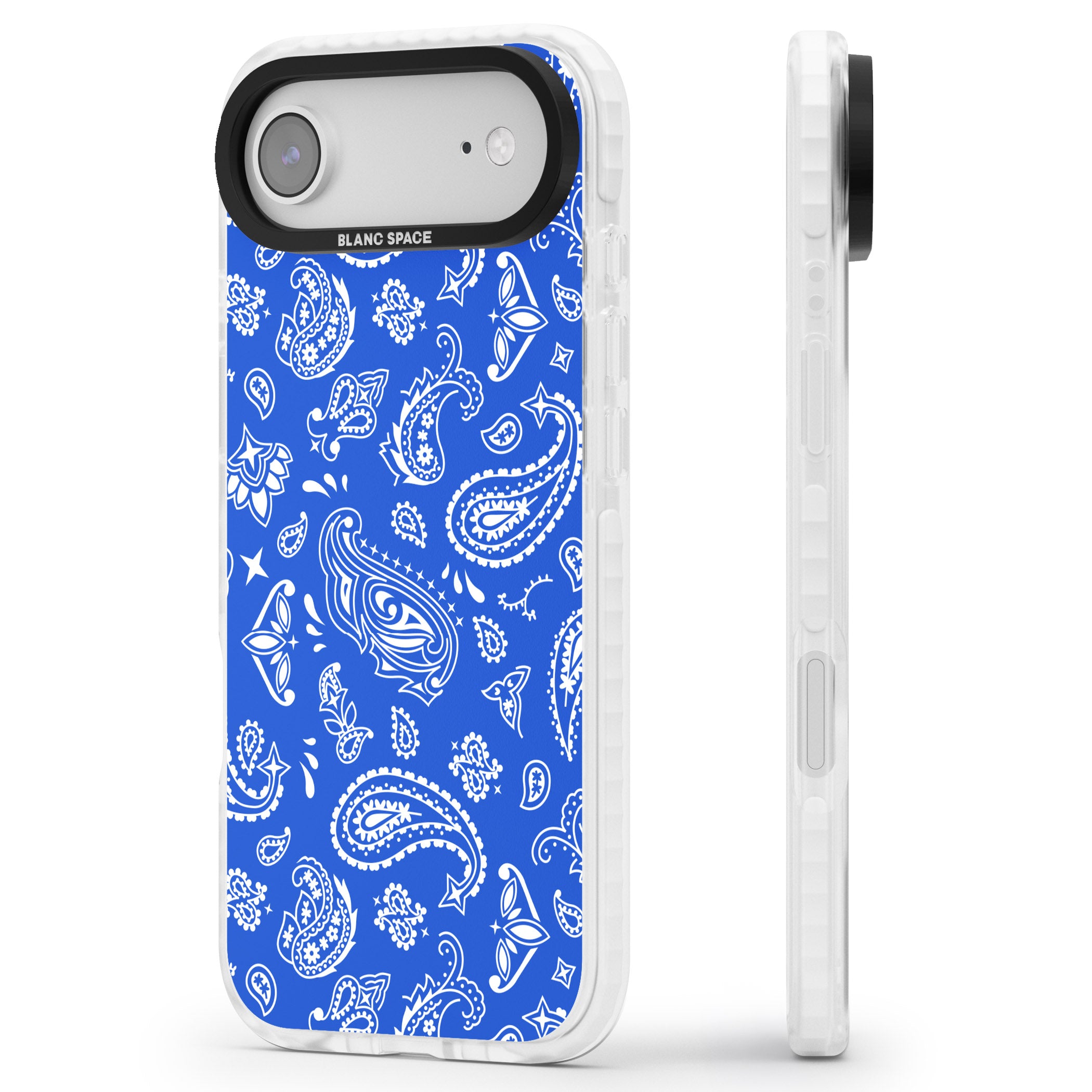 Blue Bandana iPhone 17 Air Impact Pro Clear Phone Case Side Profile