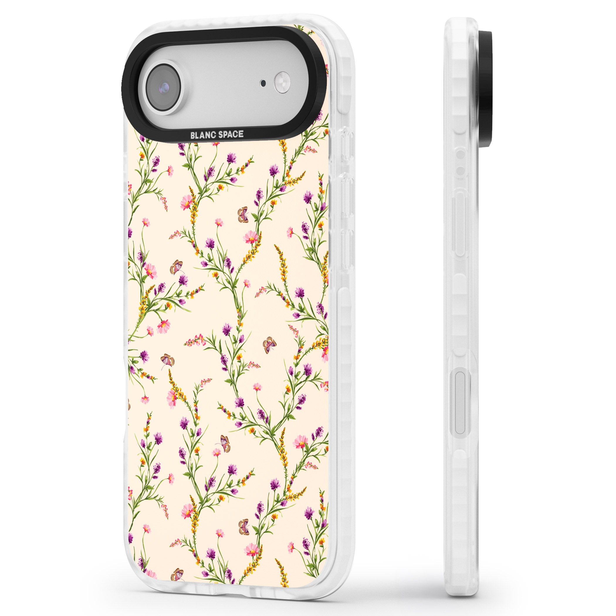 Meadow Wildflowers iPhone 17 Air Impact Pro Clear Phone Case Side Profile