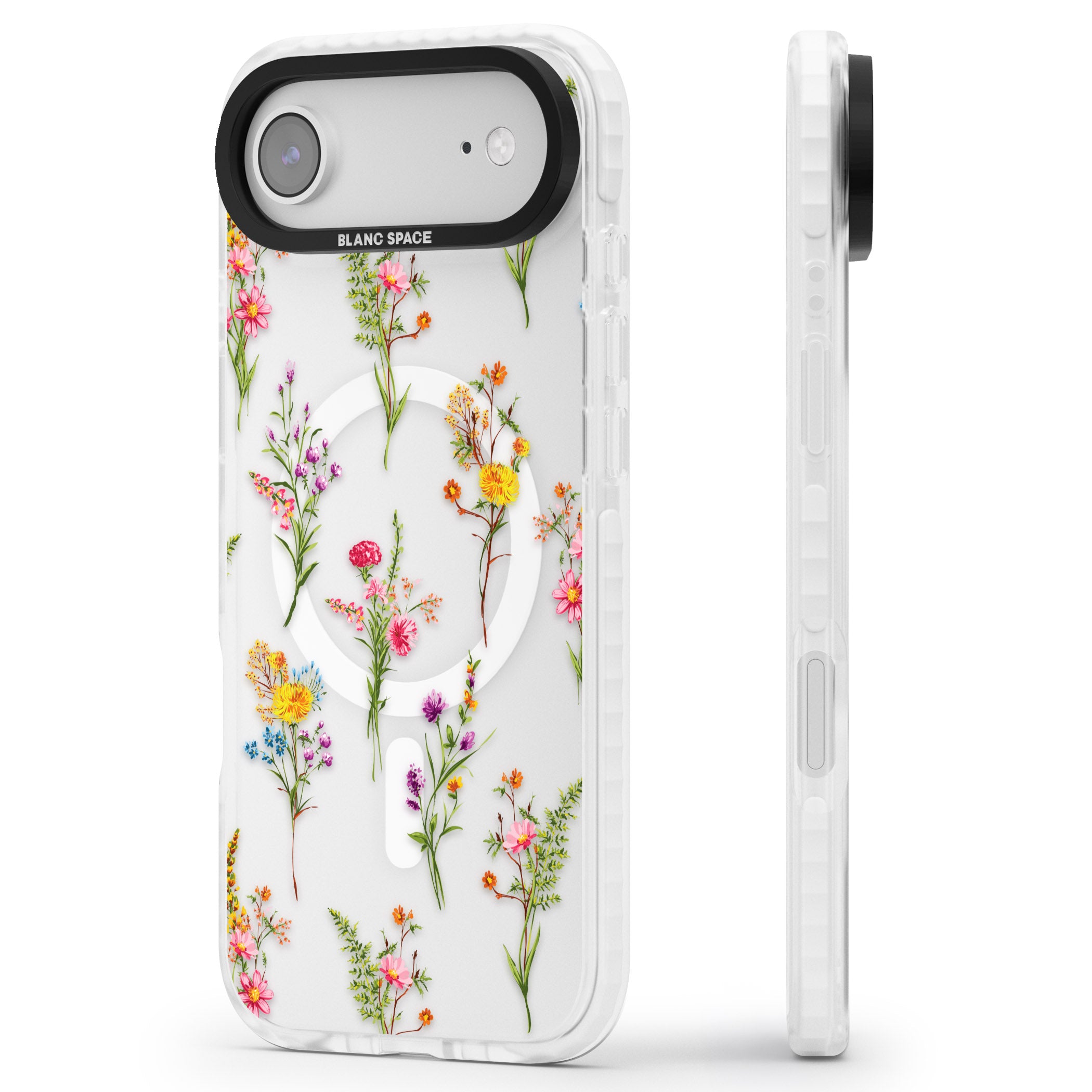 Picked Wildflowers iPhone 17 Air Impact Pro Clear Phone Case Side Profile