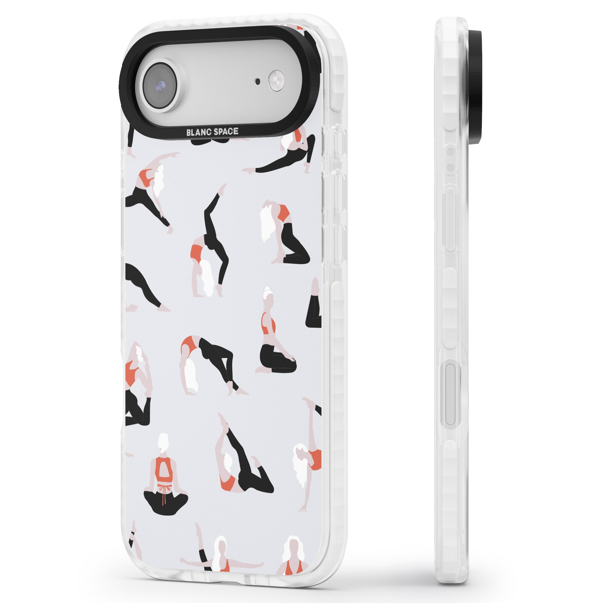 Yoga Poses Standard iPhone 17 Air Impact Pro Clear Phone Case Side Profile