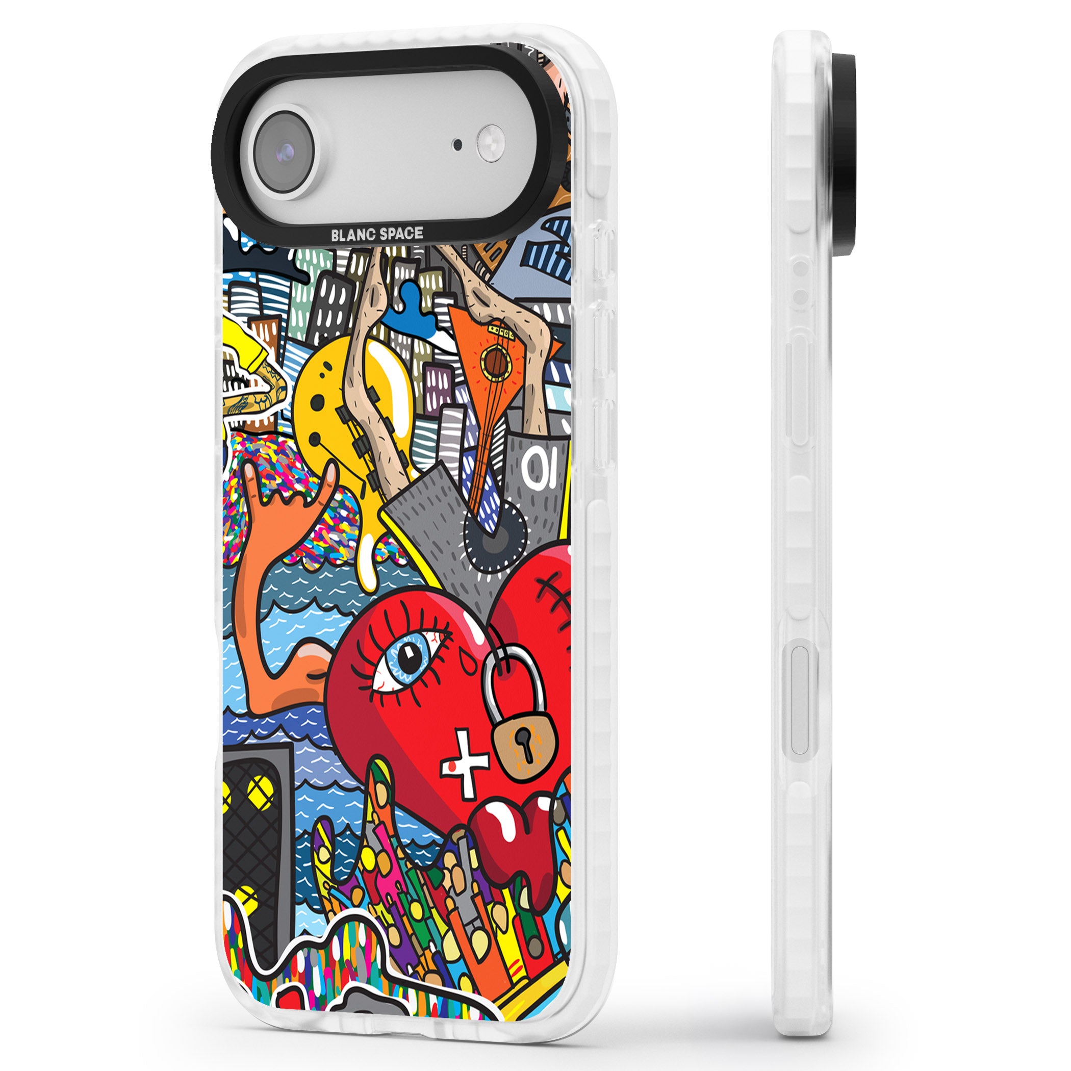 Crowd Tsunami iPhone 17 Air Impact Pro Clear Phone Case Side Profile