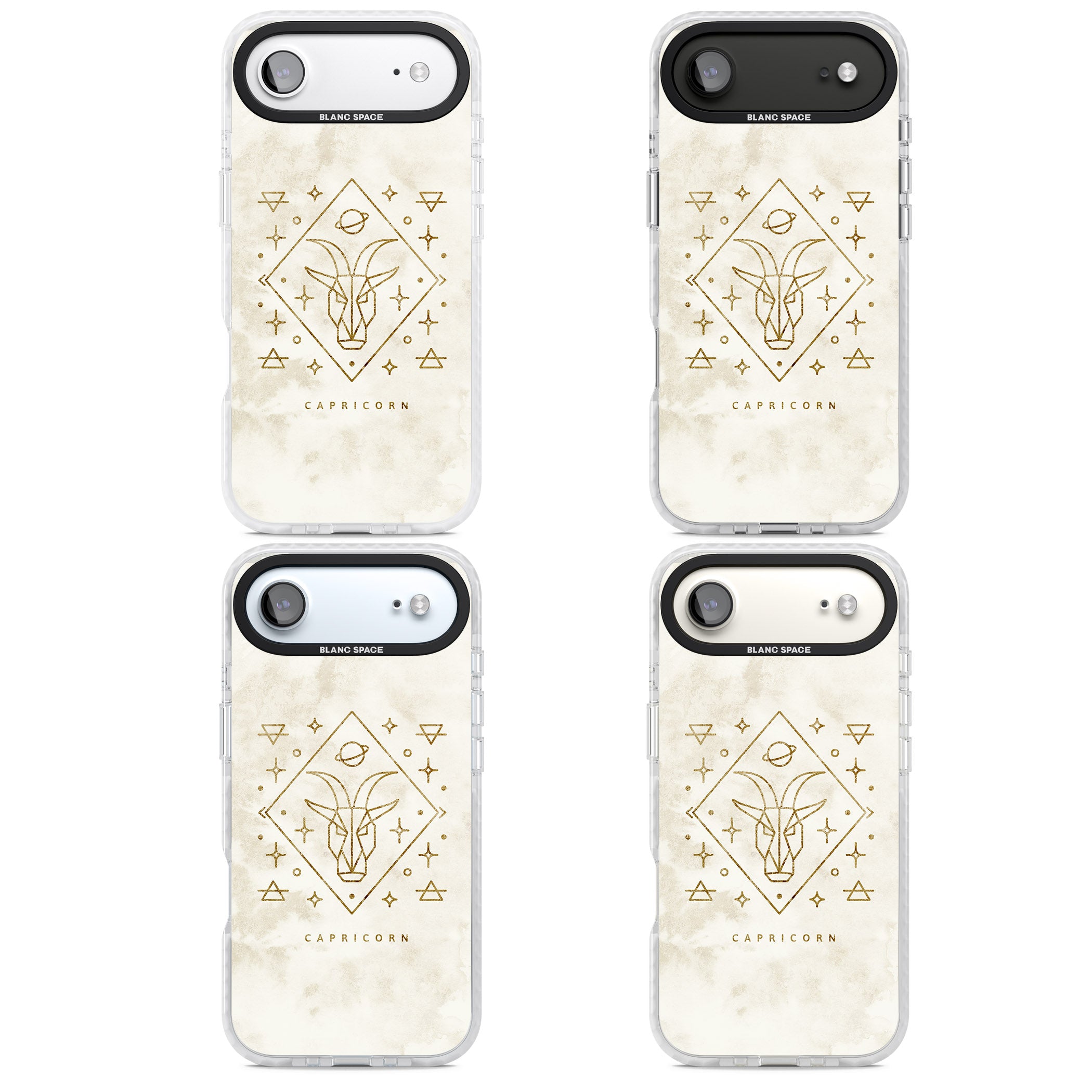 Capricorn Gold Zodiac Design iPhone 17 Air Impact Pro Clear Phone Case APT Impact Protection