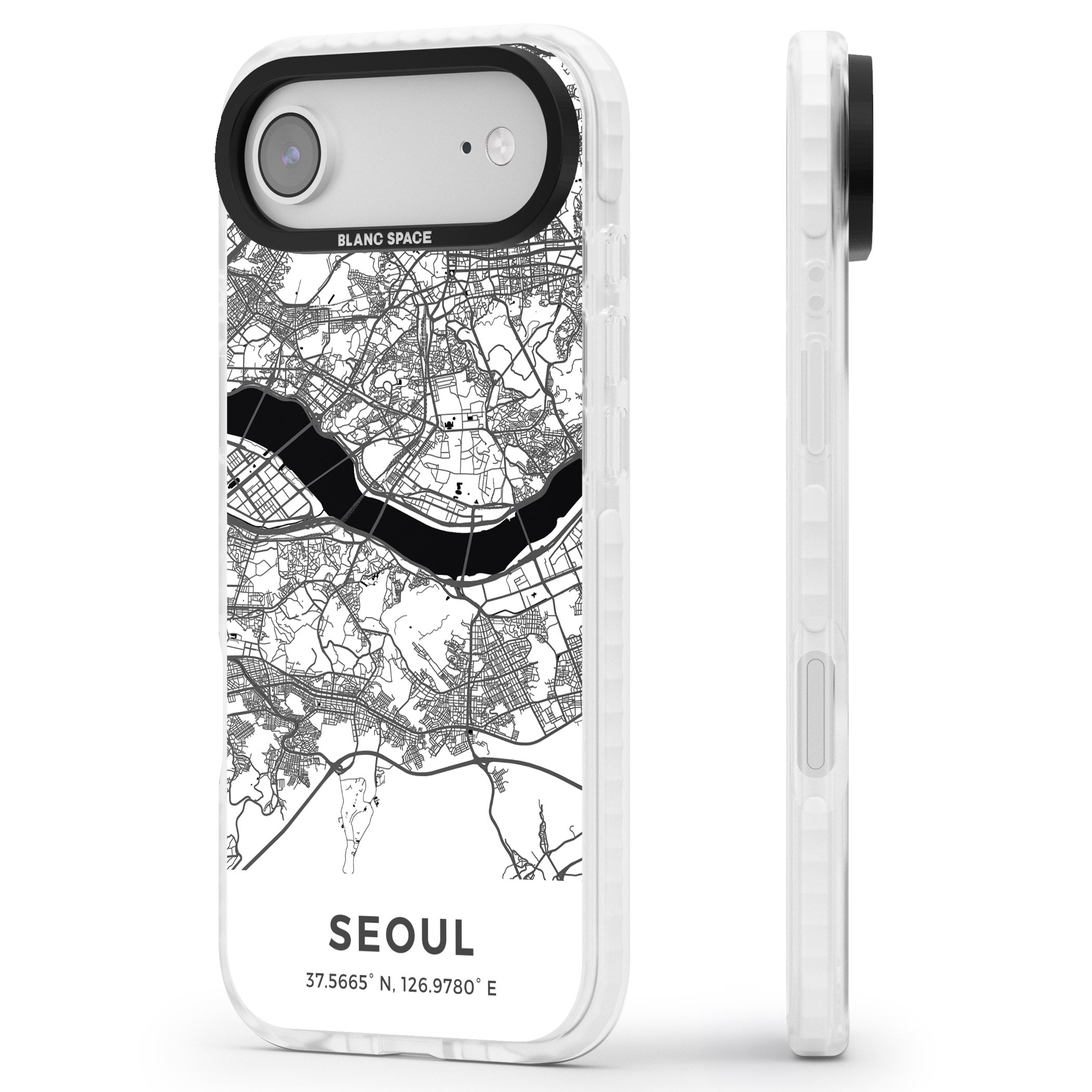 Seoul City Map iPhone 17 Air Impact Clear Phone Case Side Profile