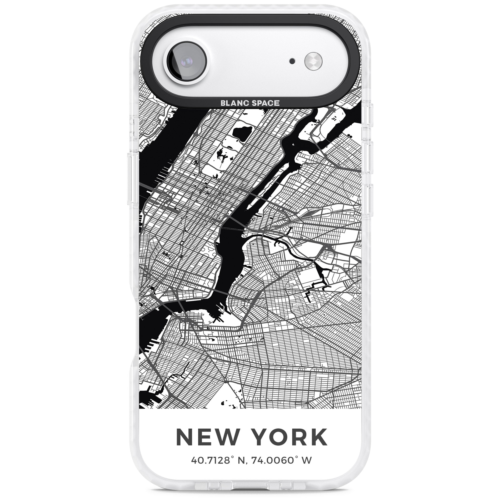New York Map iPhone 17 Air Impact Clear Phone Case