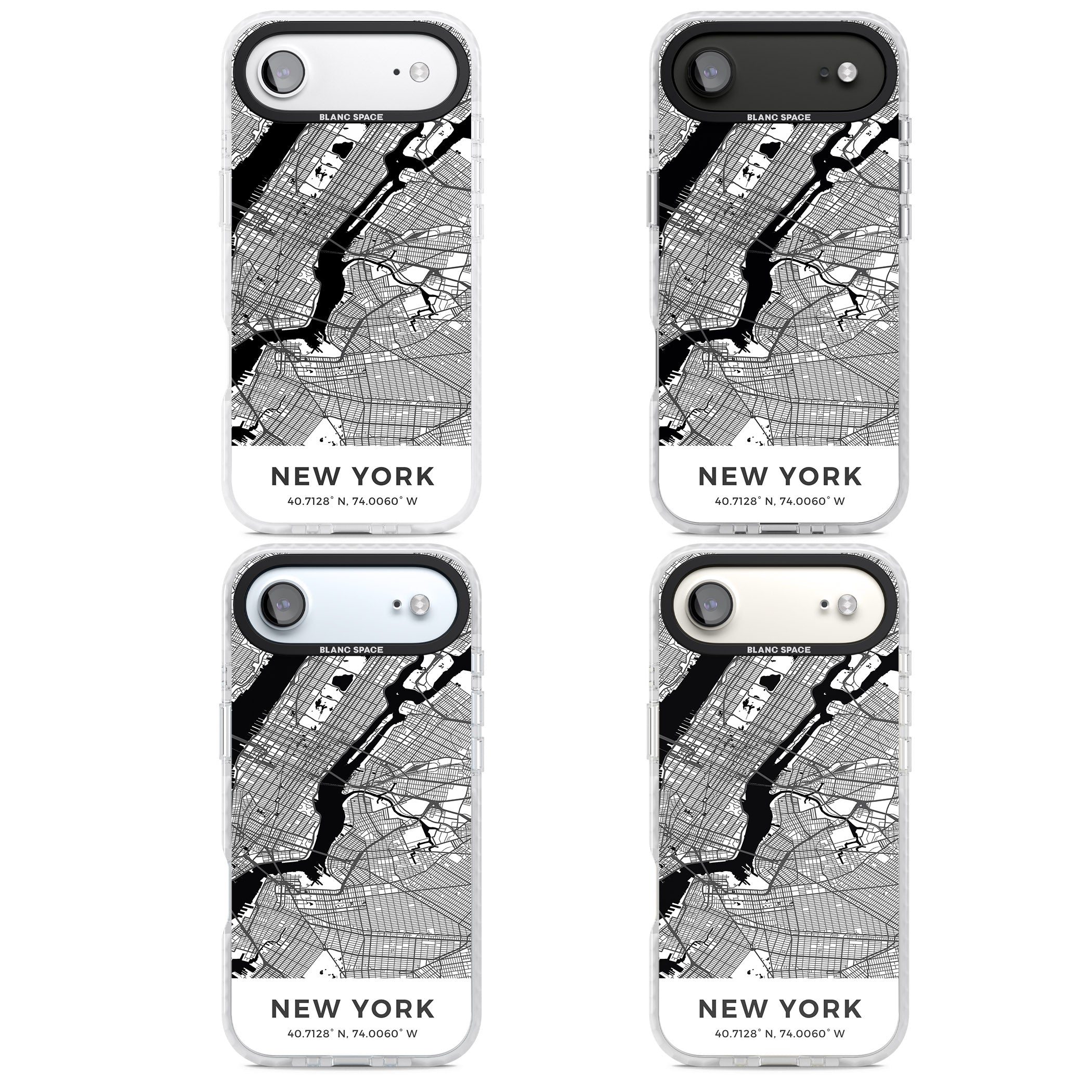 New York Map iPhone 17 Air Impact Clear Phone Case APT Impact Protection