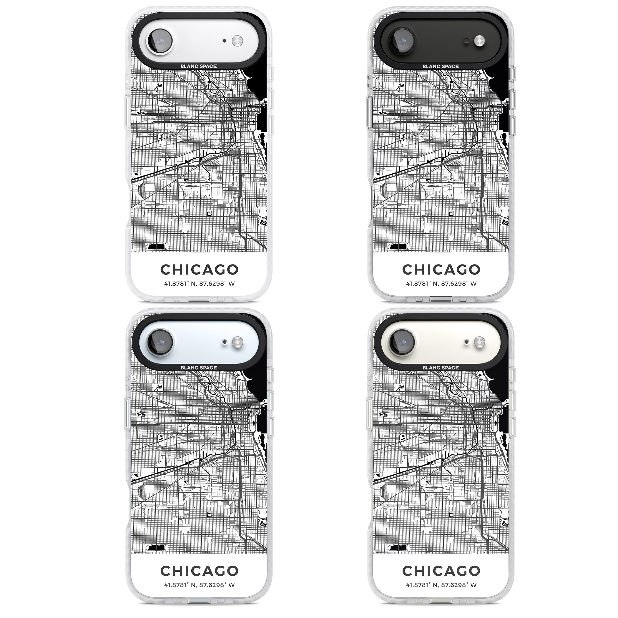 Chicago Map iPhone 17 Air Impact Clear Phone Case APT Impact Protection