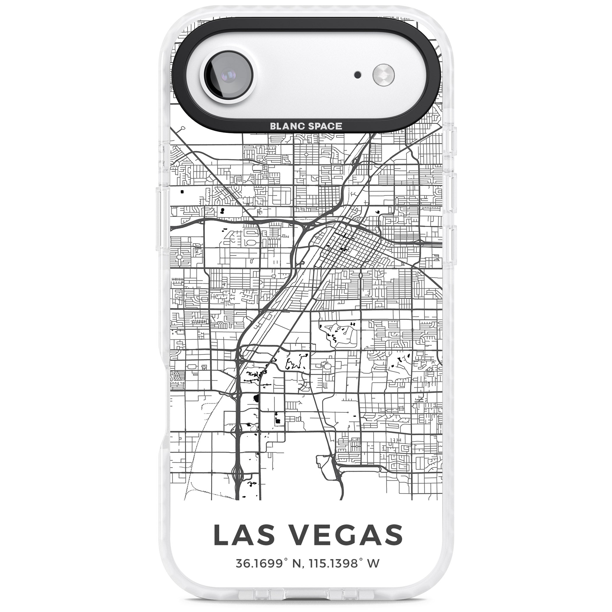 Las Vegas Map iPhone 17 Air Impact Clear Phone Case