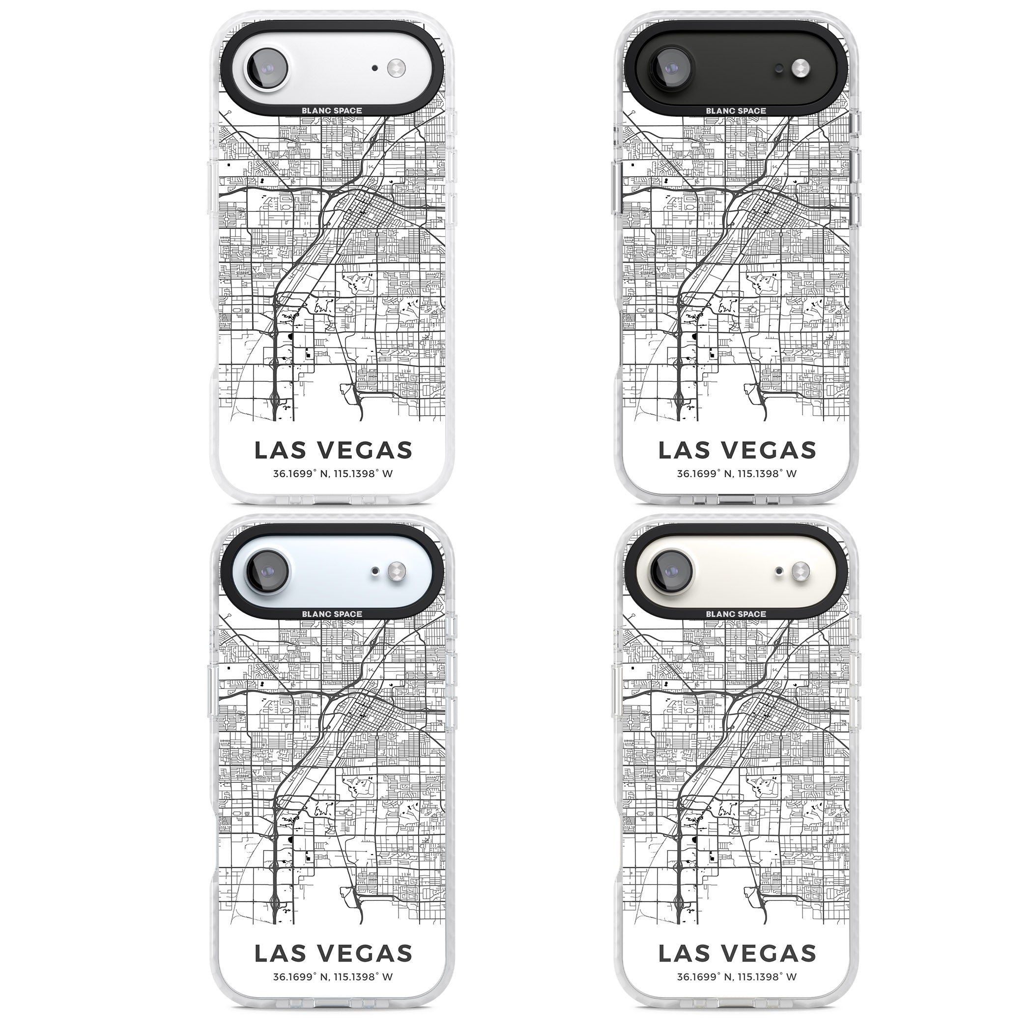 Las Vegas Map iPhone 17 Air Impact Clear Phone Case APT Impact Protection