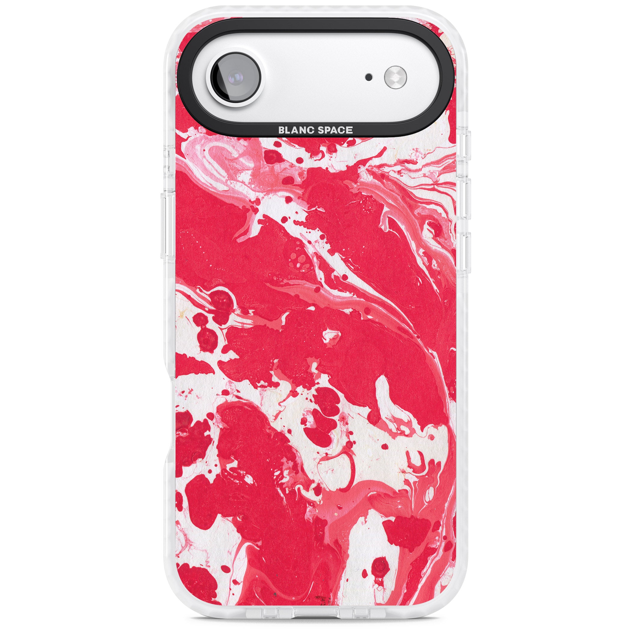 Red & White Marbled iPhone 17 Air Impact Clear Phone Case