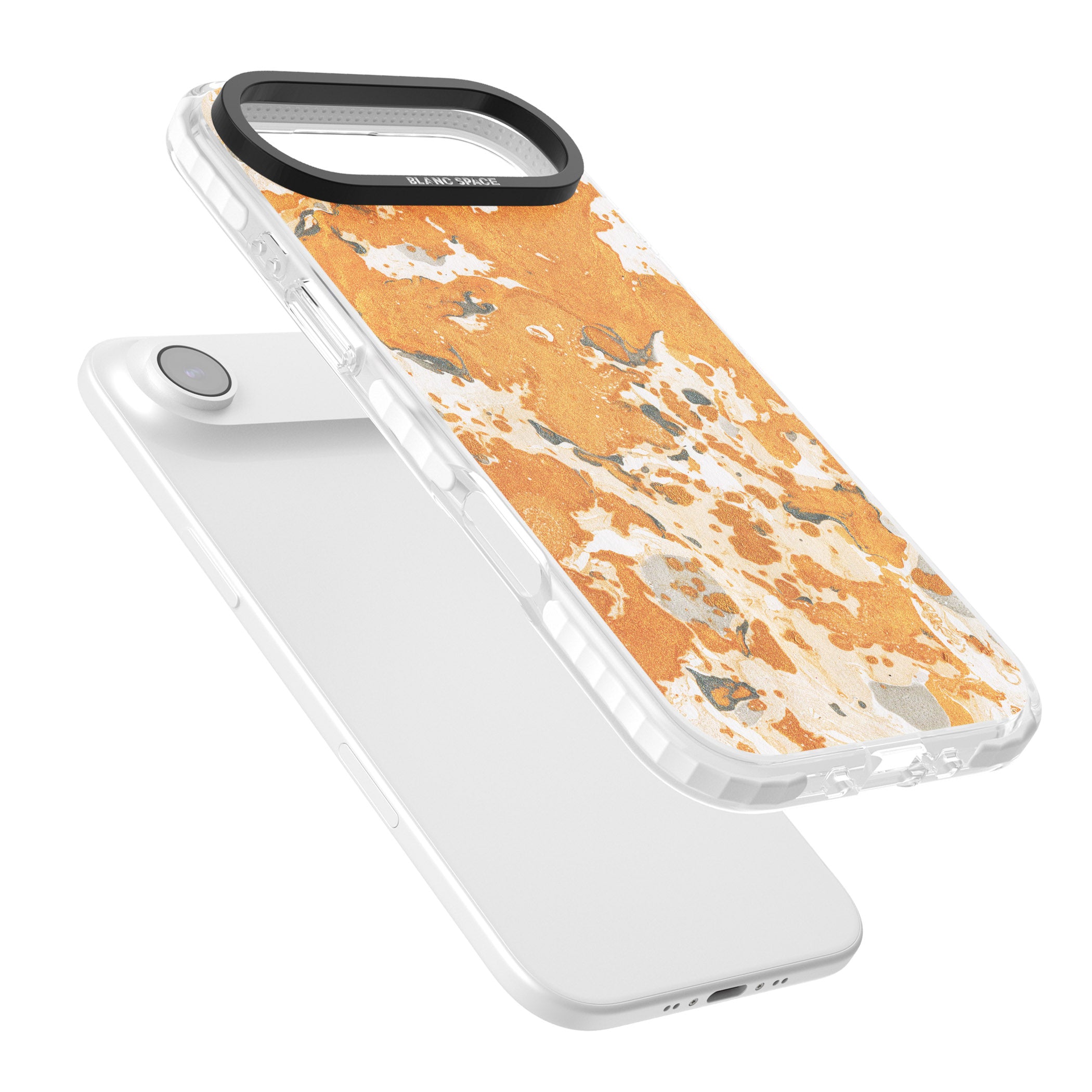 Orange Marbled iPhone 17 Air Impact Clear Phone Case Colours