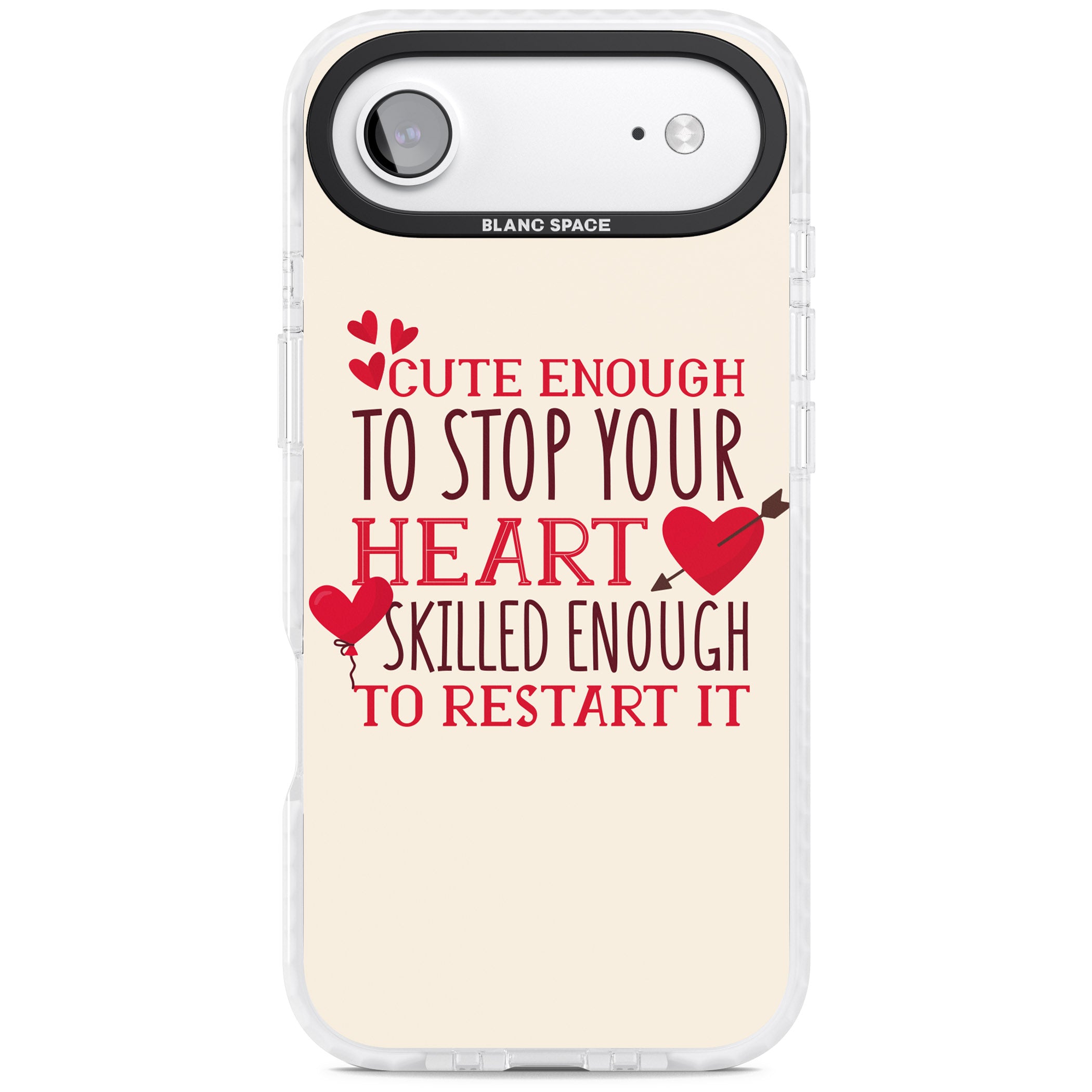 Cute Enough To Stop Your Heart iPhone 17 Air Impact Clear Phone Case