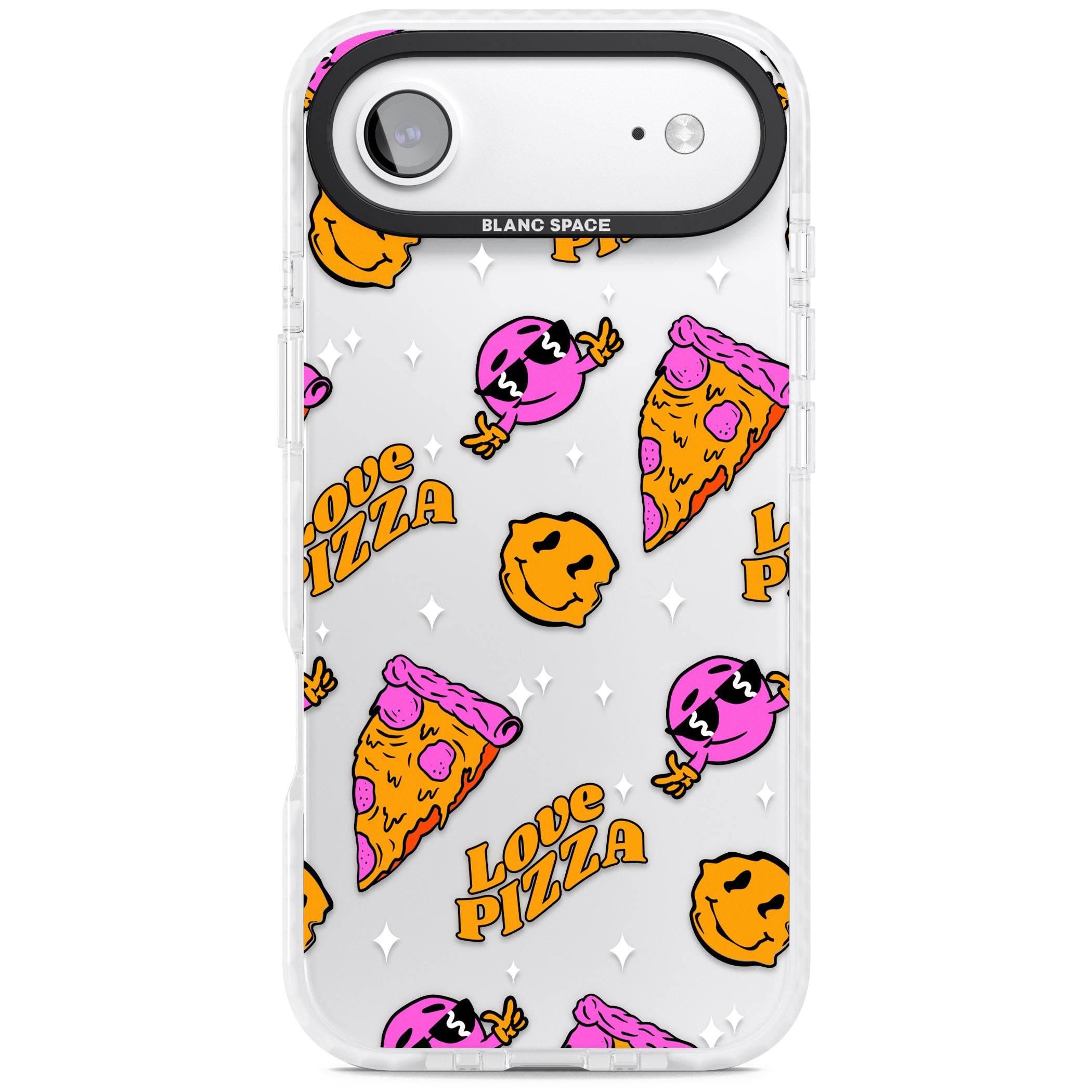 Psychedelic Love Pizza Pattern (Clear) iPhone 17 Air Impact Clear Phone Case