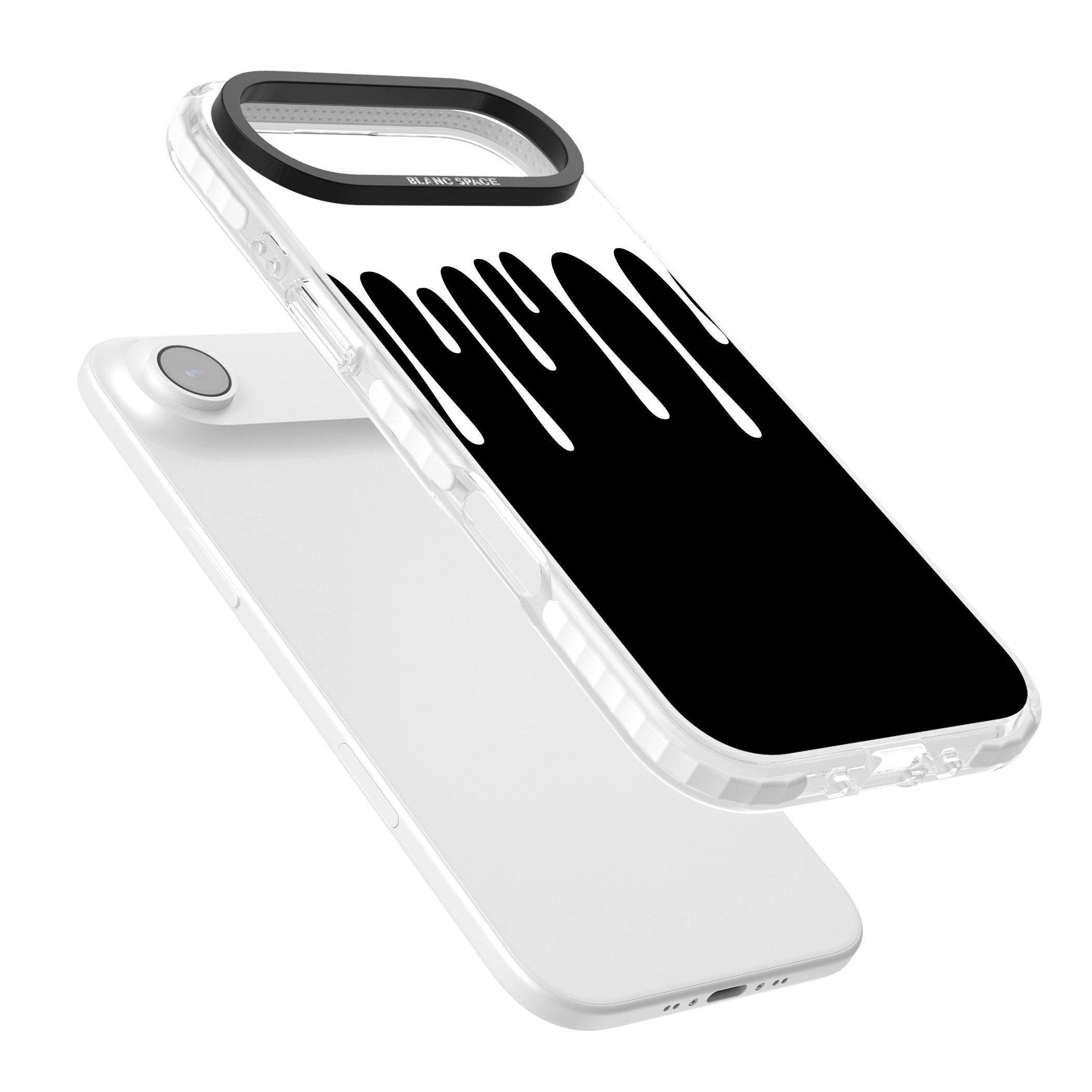 Melted Effect: White & Black iPhone 17 Air Impact Clear Phone Case Colours