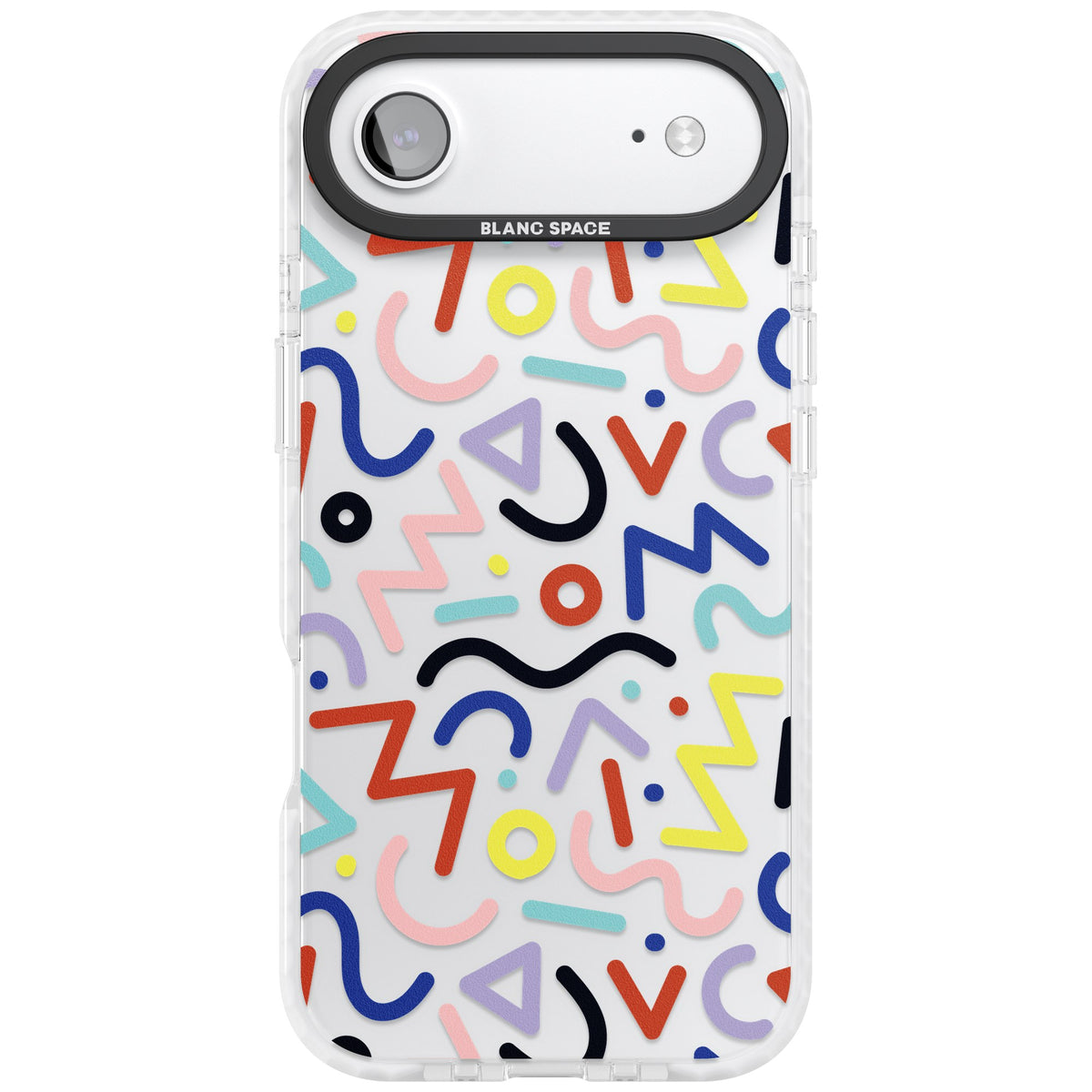 Memphis Retro Pattern iPhone Air Impact Clear Phone Case front