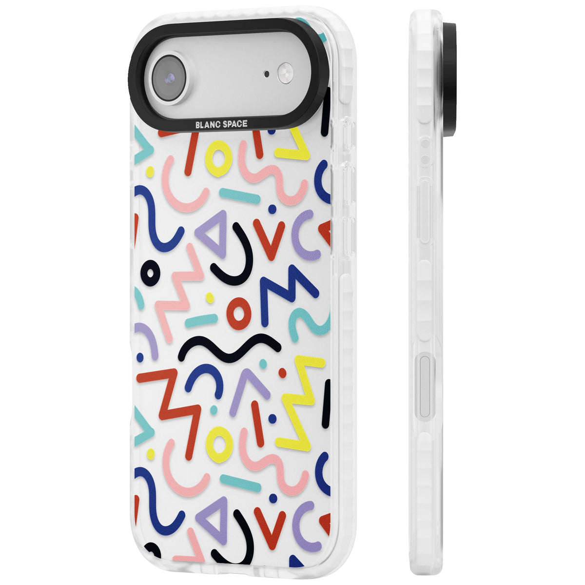 Memphis Retro Pattern iPhone Air Impact Clear Phone Case side