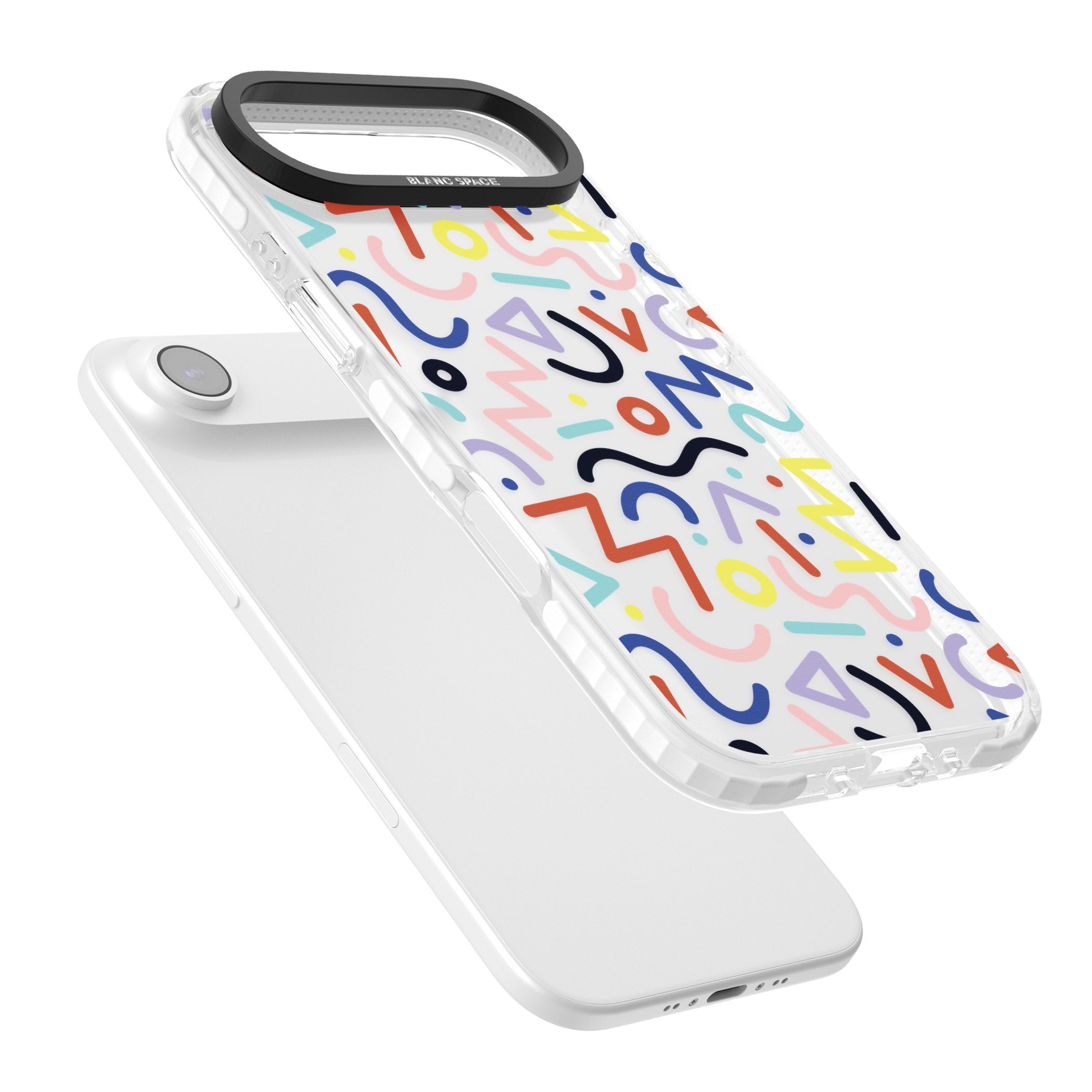 Memphis Retro Pattern iPhone 17 Air Impact Clear Phone Case Colours