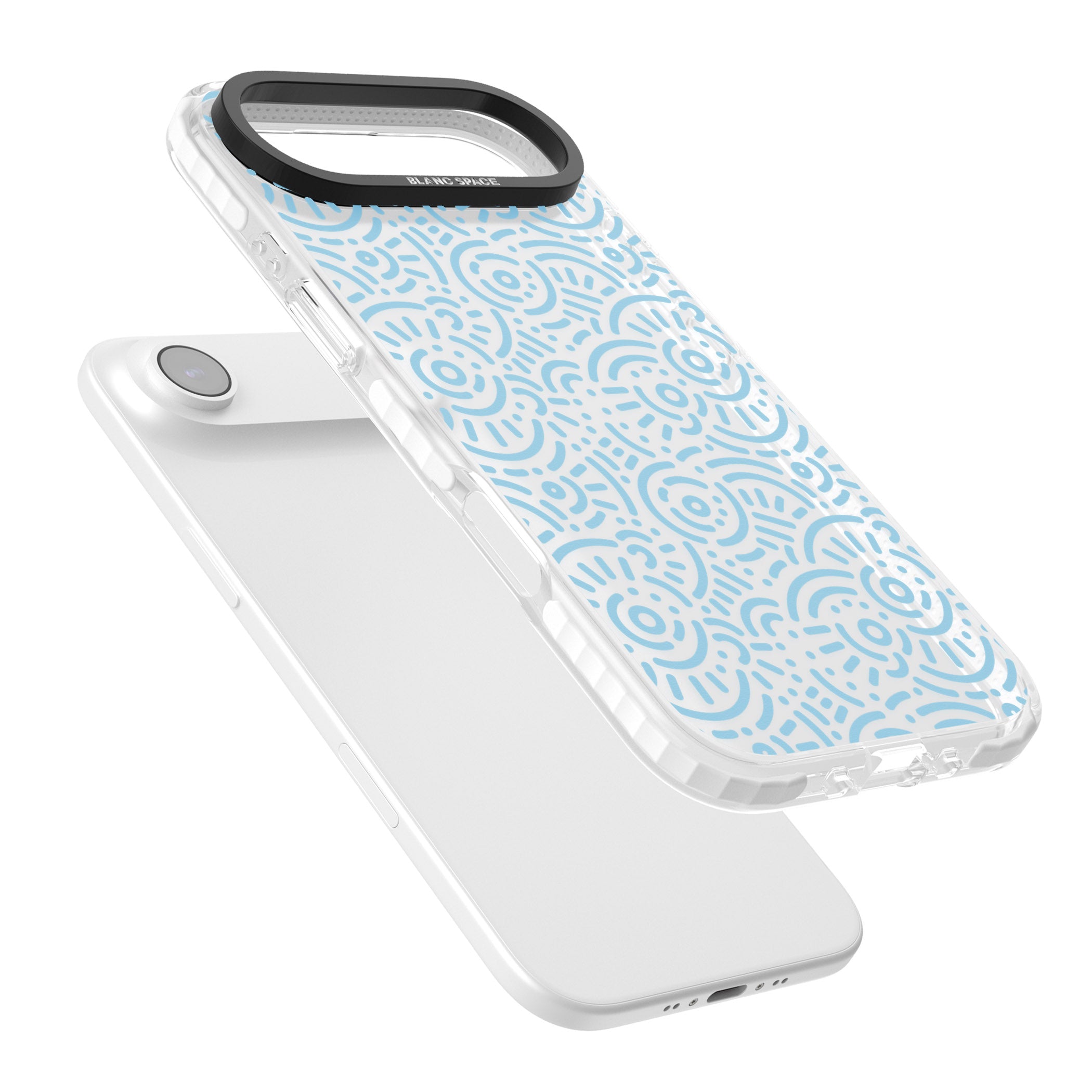 Light Blue Retro Pattern iPhone 17 Air Impact Clear Phone Case Colours