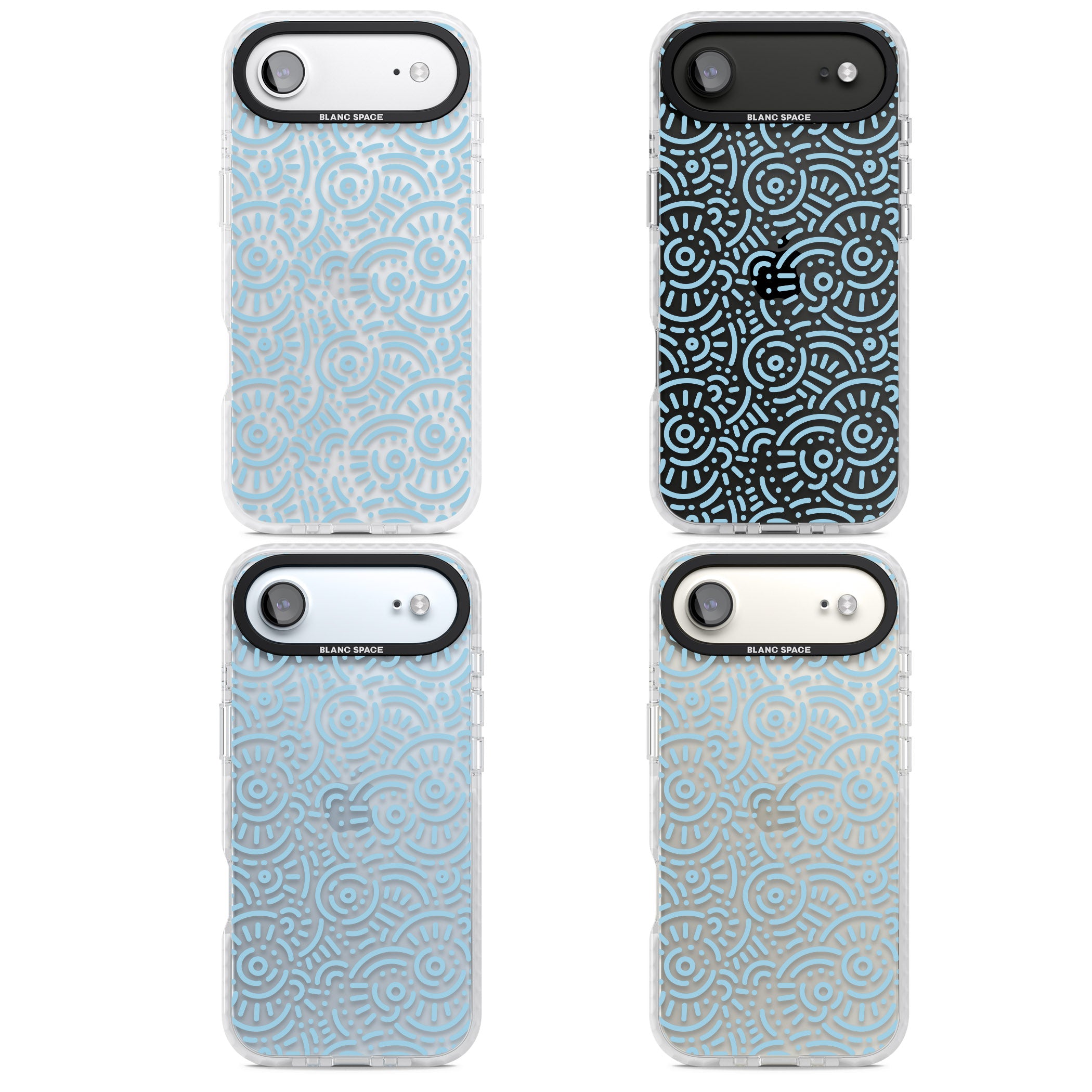 Light Blue Retro Pattern iPhone 17 Air Impact Clear Phone Case APT Impact Protection