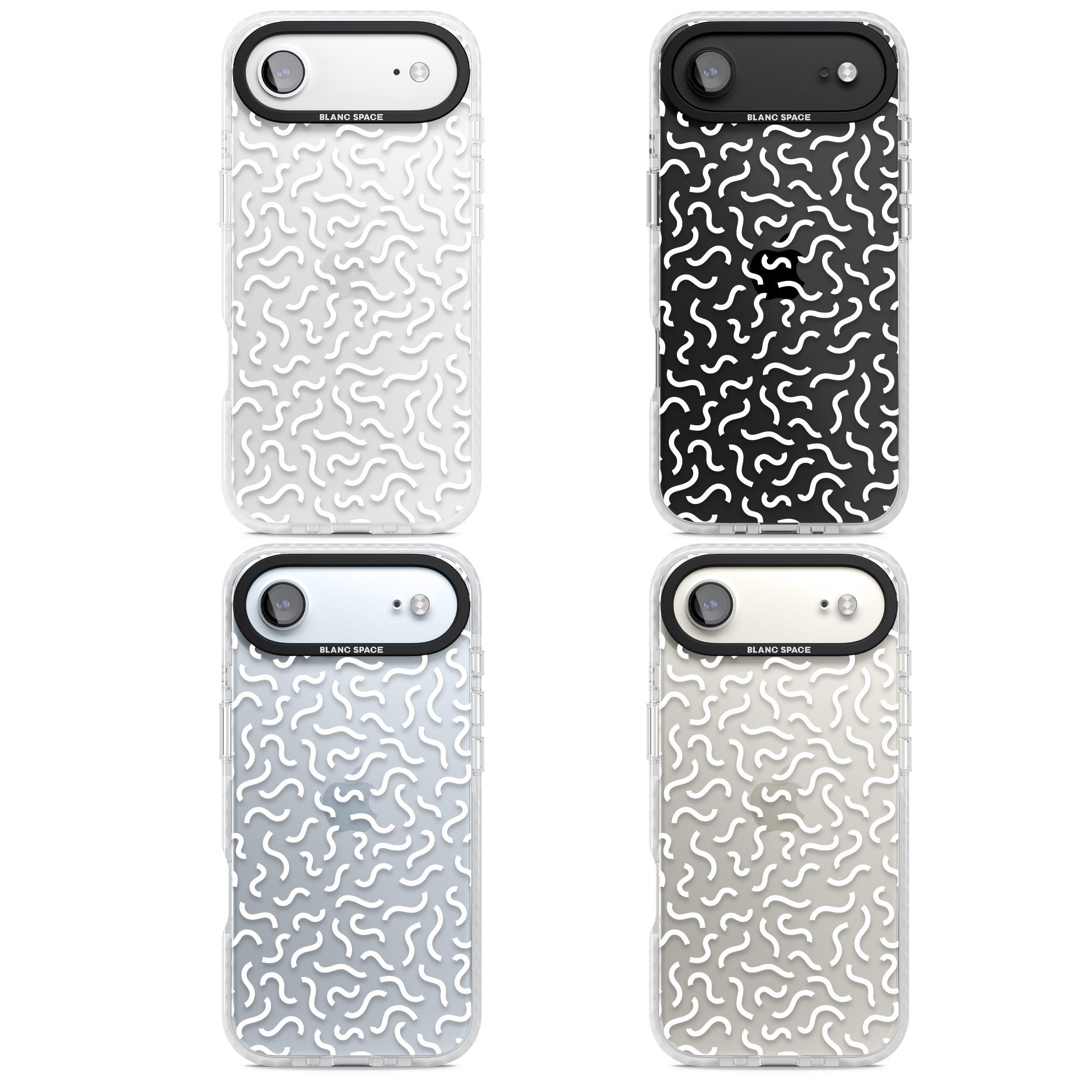 Black & White Wavy Pattern iPhone 17 Air Impact Clear Phone Case APT Impact Protection