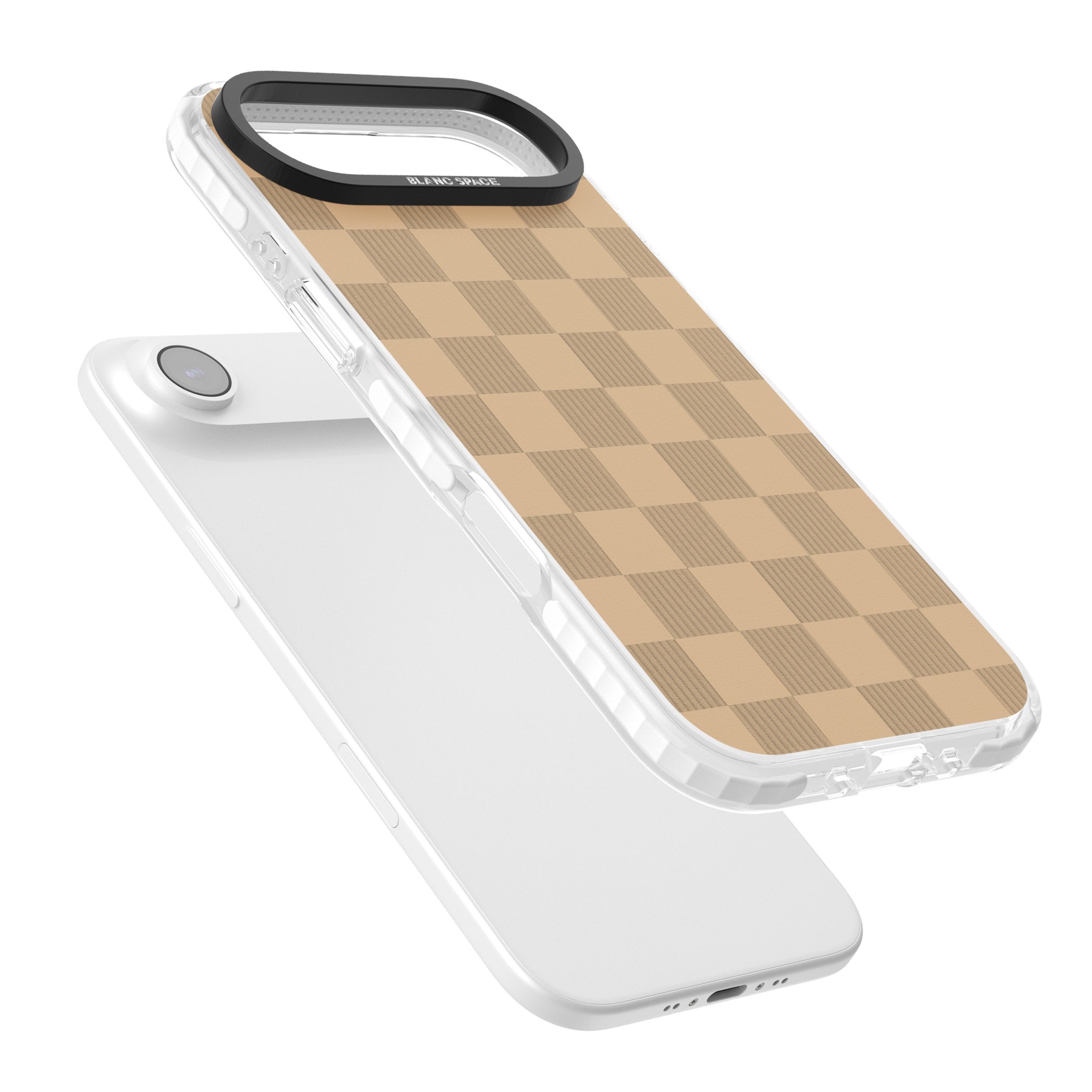 Beige Checkered iPhone 17 Air Impact Clear Phone Case Colours