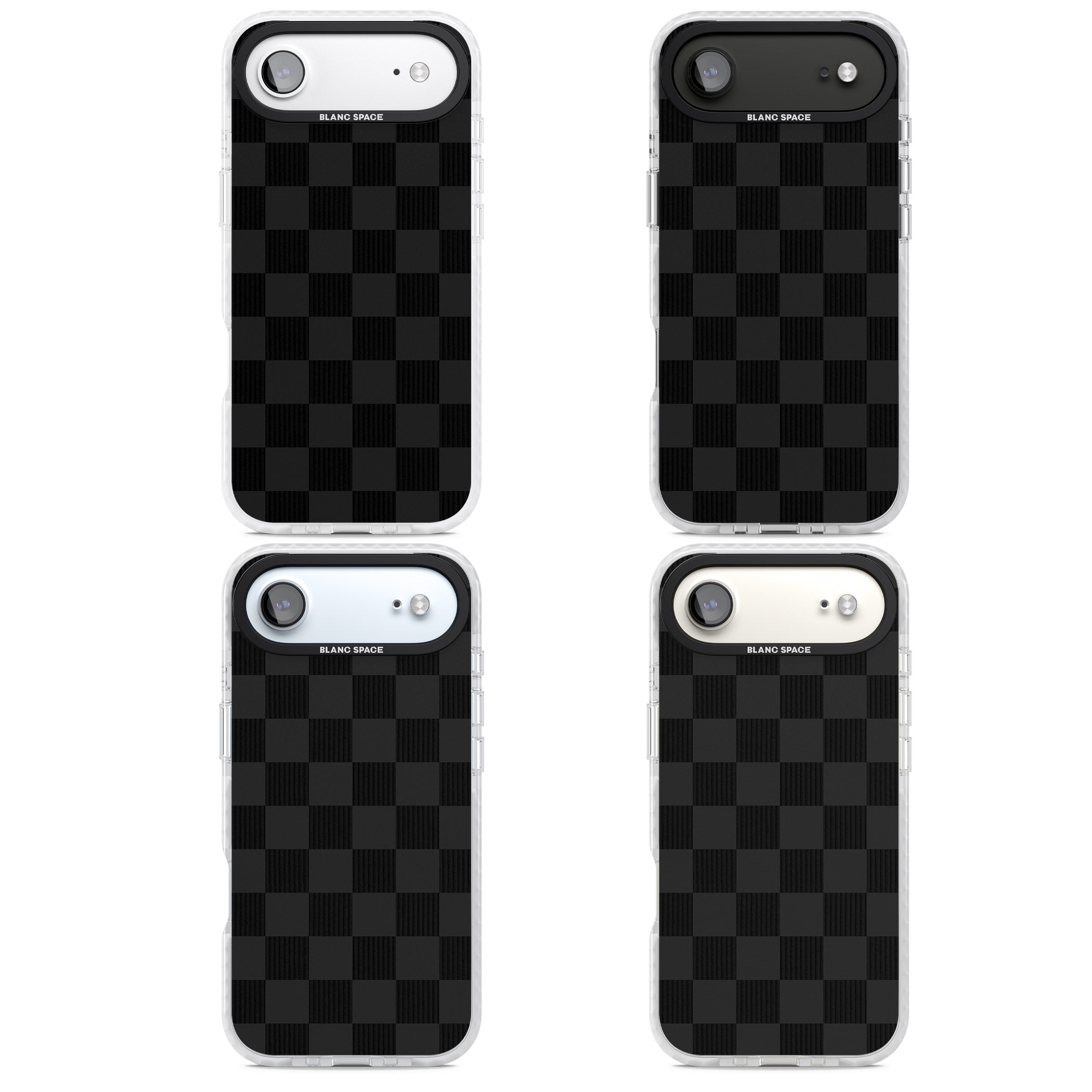 Black Checkered iPhone 17 Air Impact Clear Phone Case APT Impact Protection