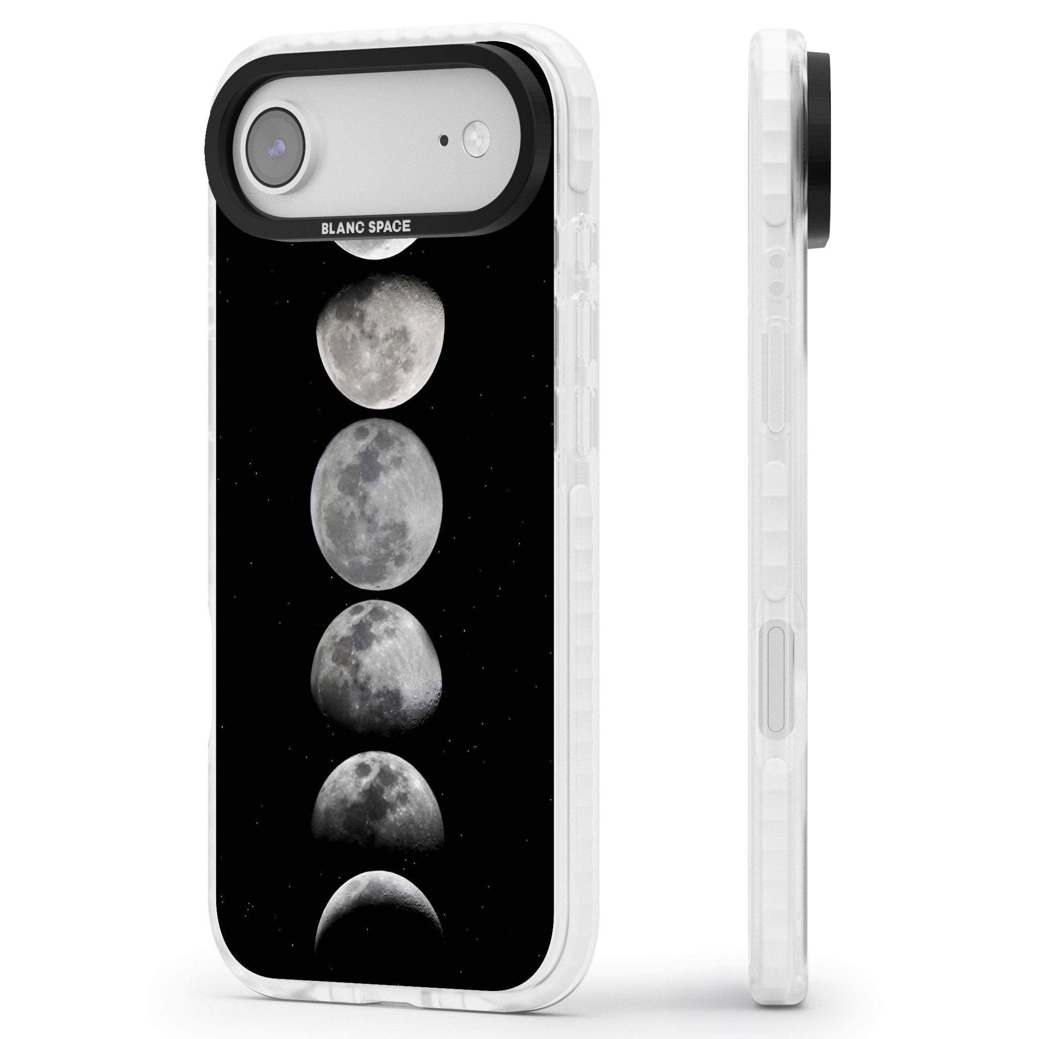 Phases Of The Moon iPhone 17 Air Impact Clear Phone Case Side Profile