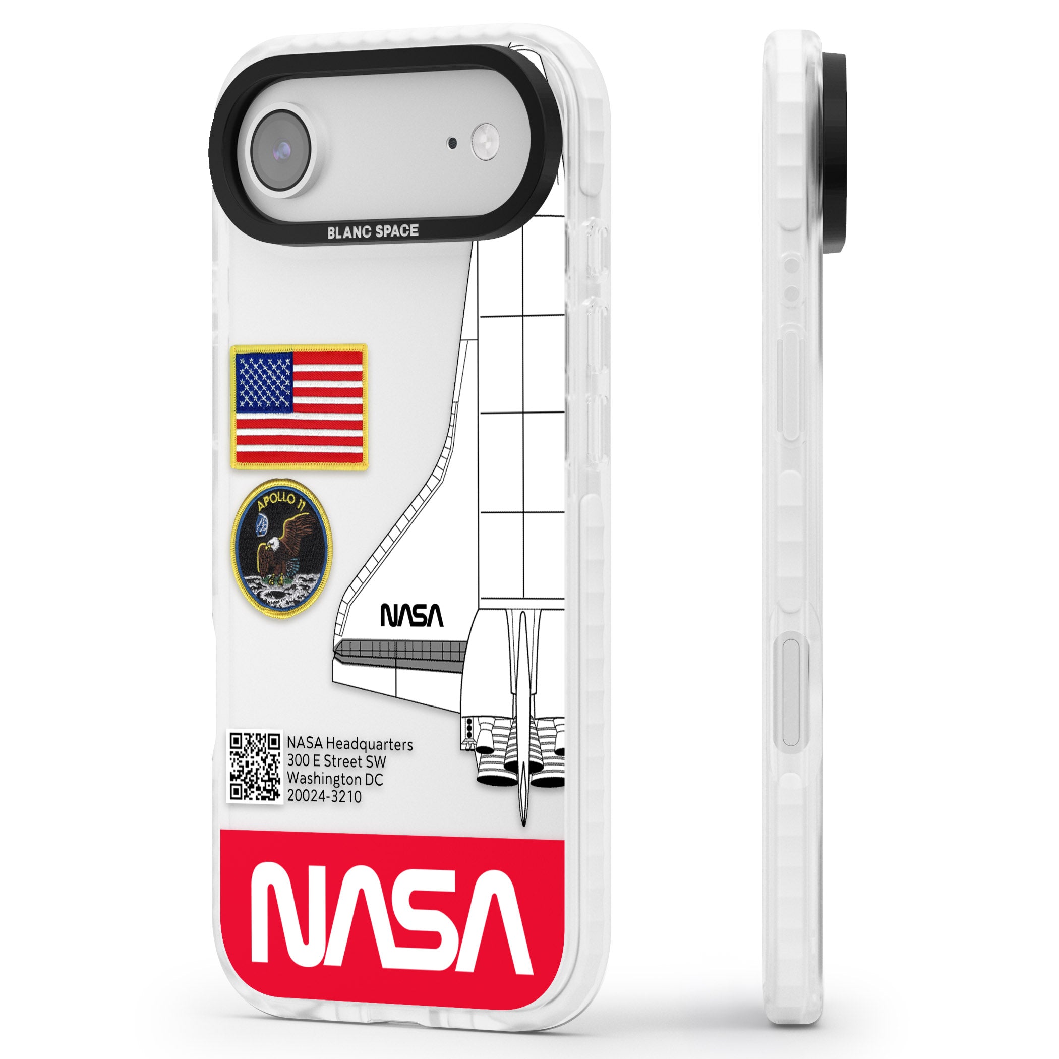 Nasa Apollo 11 iPhone 17 Air Impact Clear Phone Case Side Profile