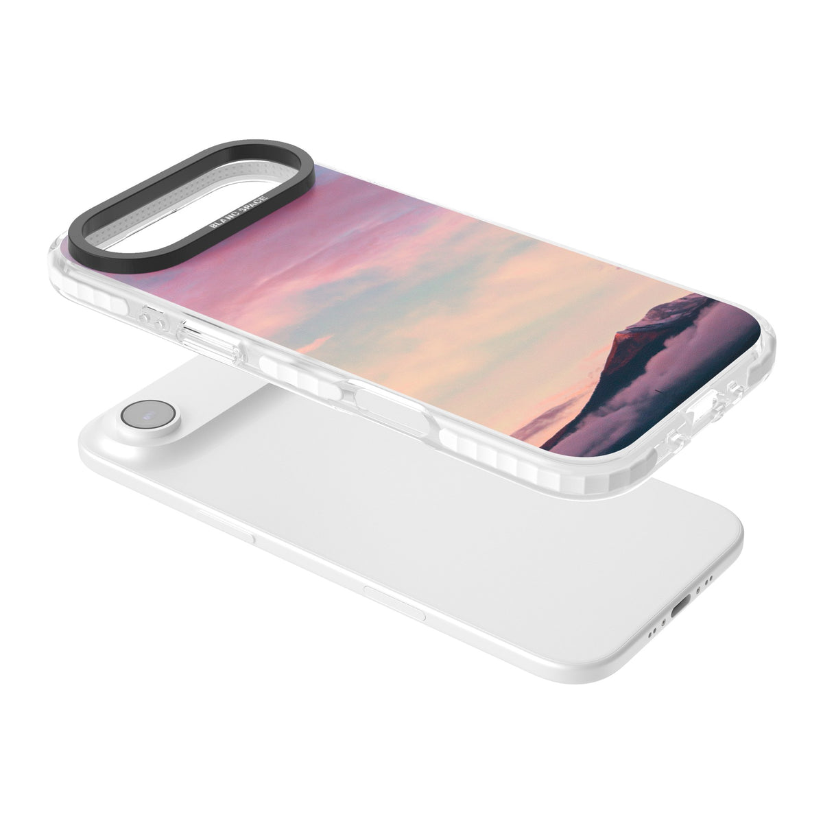Pastel Mountain Sunset iPhone Air Impact Clear Phone Case angled