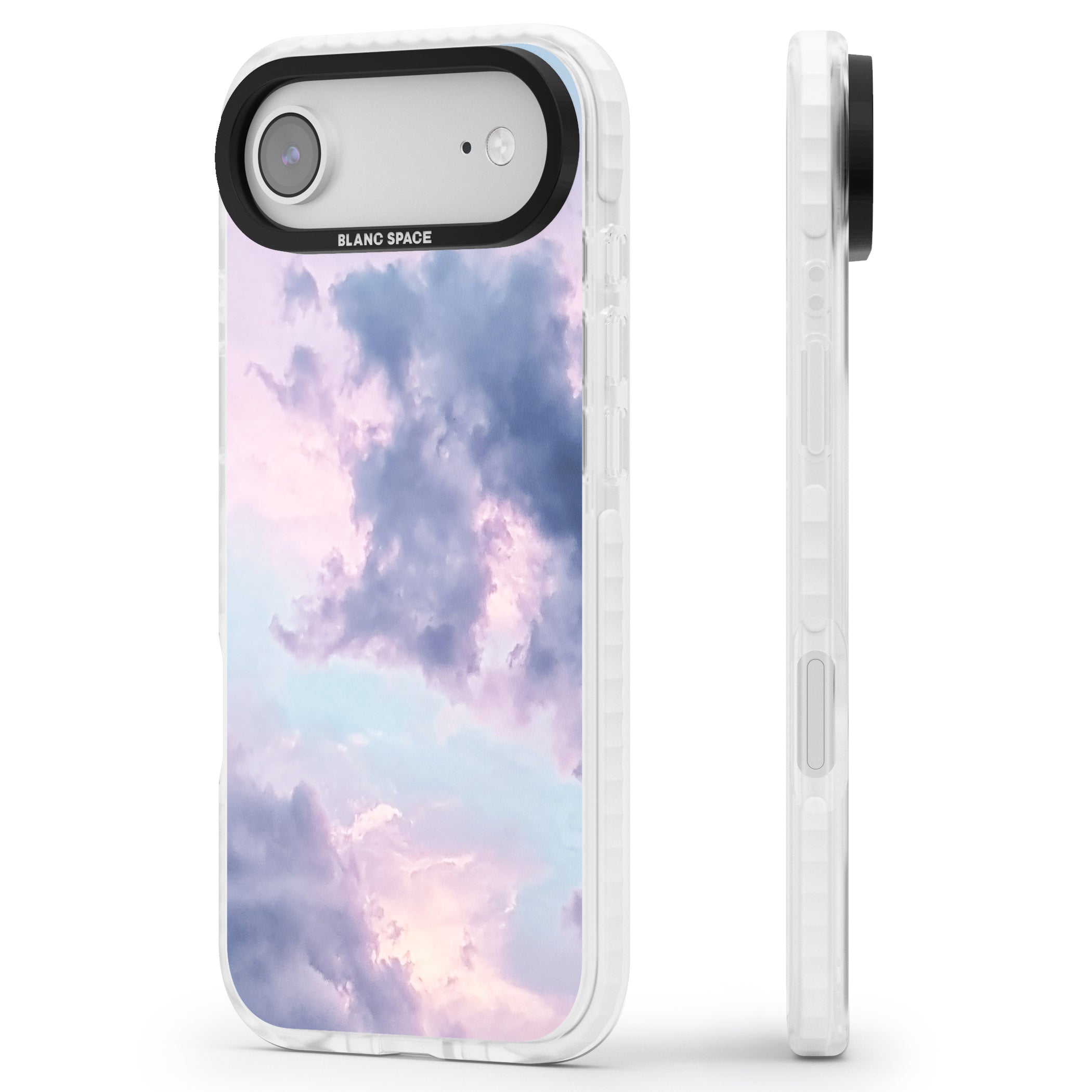 Pastel Sky Clouds iPhone 17 Air Impact Clear Phone Case Side Profile