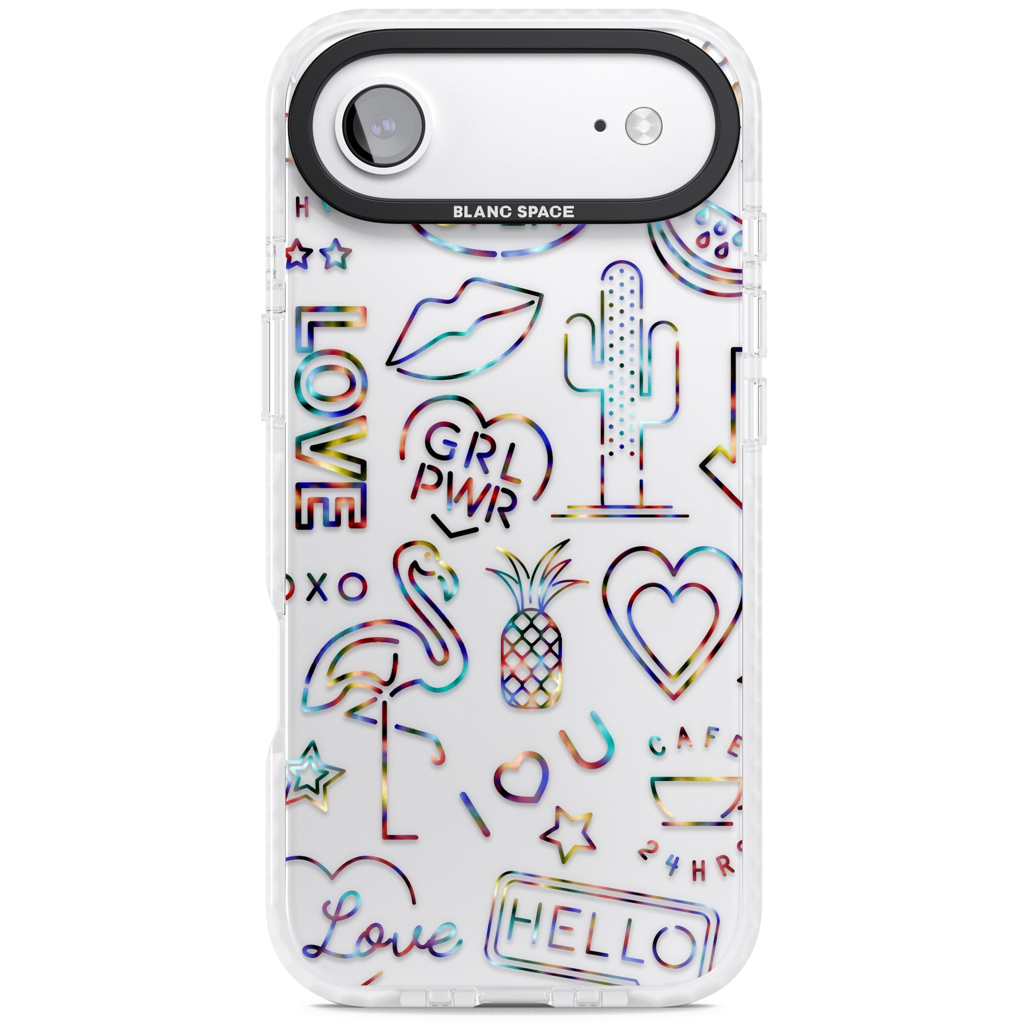 Funky Nebula Neon Sign iPhone 17 Air Impact Clear Phone Case