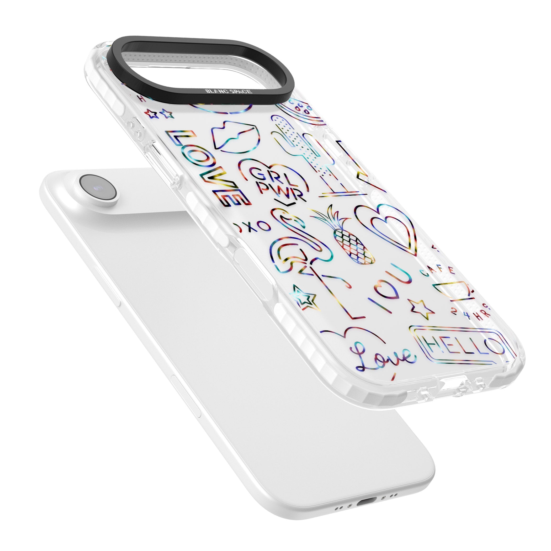 Funky Nebula Neon Sign iPhone 17 Air Impact Clear Phone Case Colours