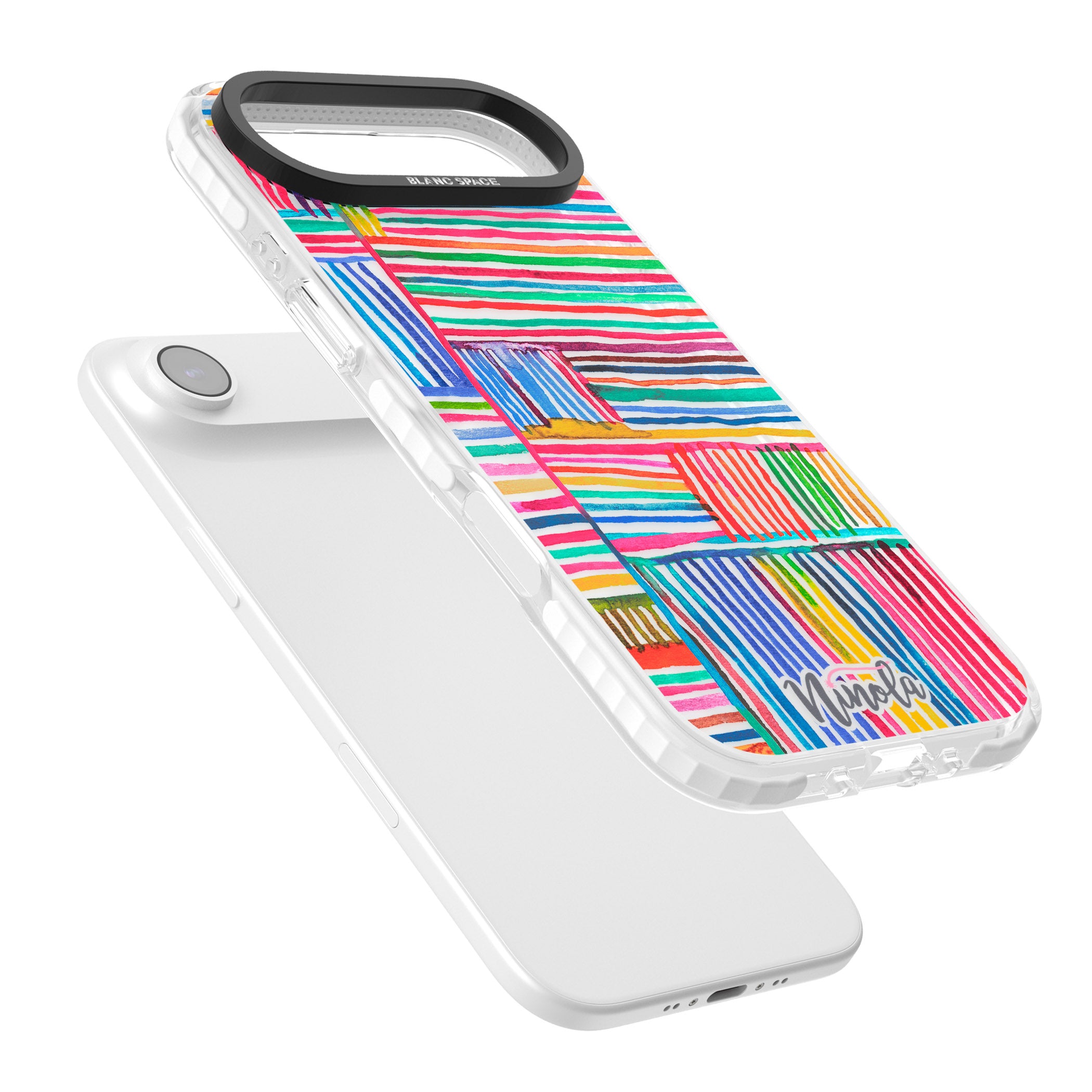 Vibrant Watercolor Lines iPhone 17 Air Impact Clear Phone Case Colours