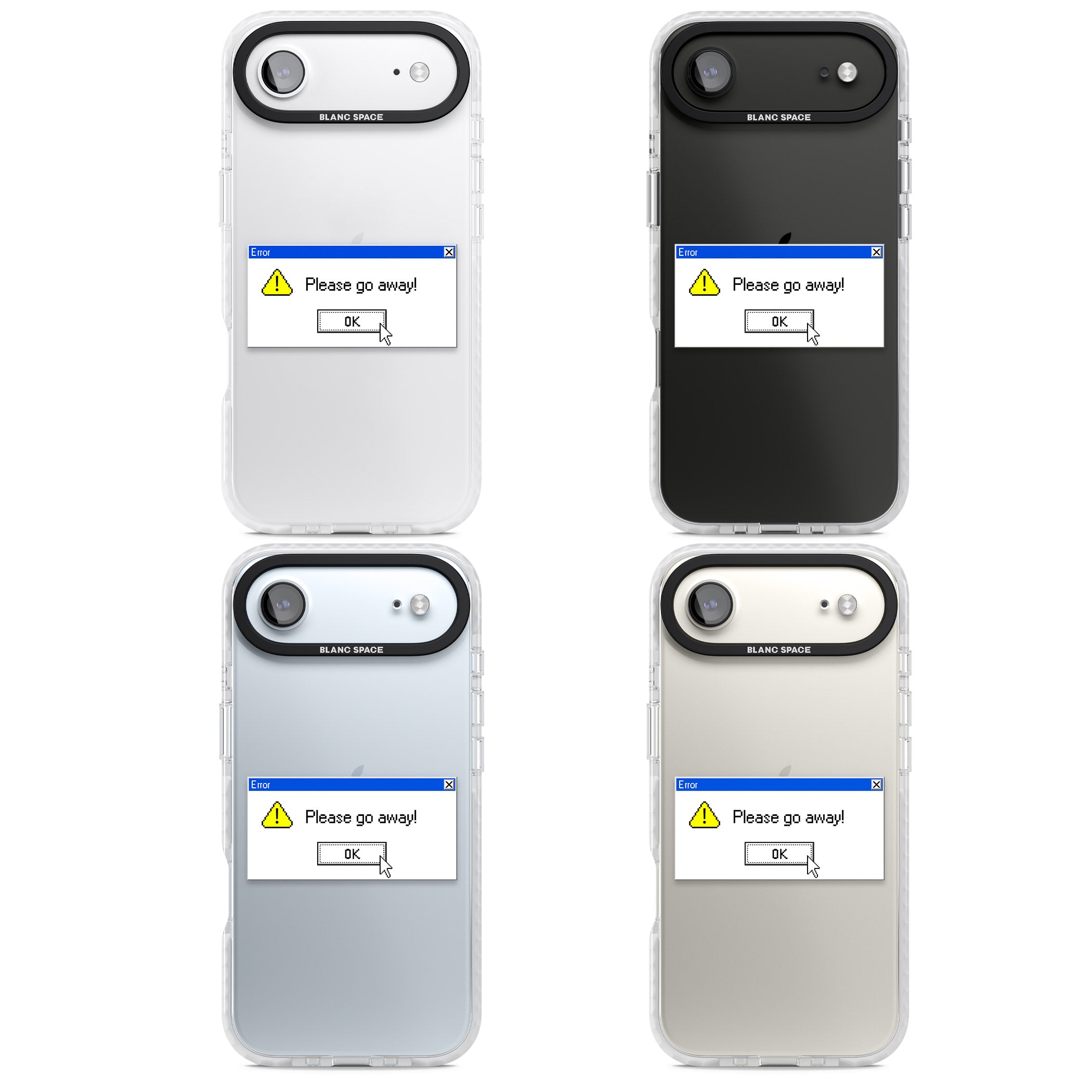 Please Go Away Exe iPhone 17 Air Impact Clear Phone Case APT Impact Protection