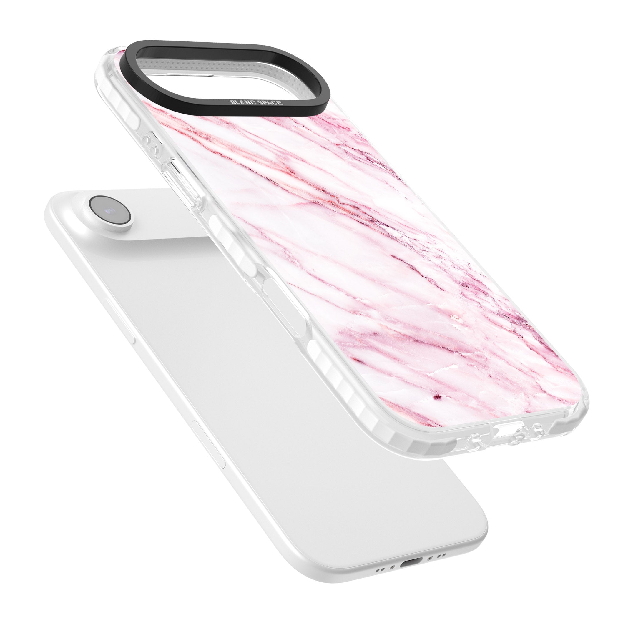 White Pink Onyx Marble iPhone 17 Air Impact Clear Phone Case Colours
