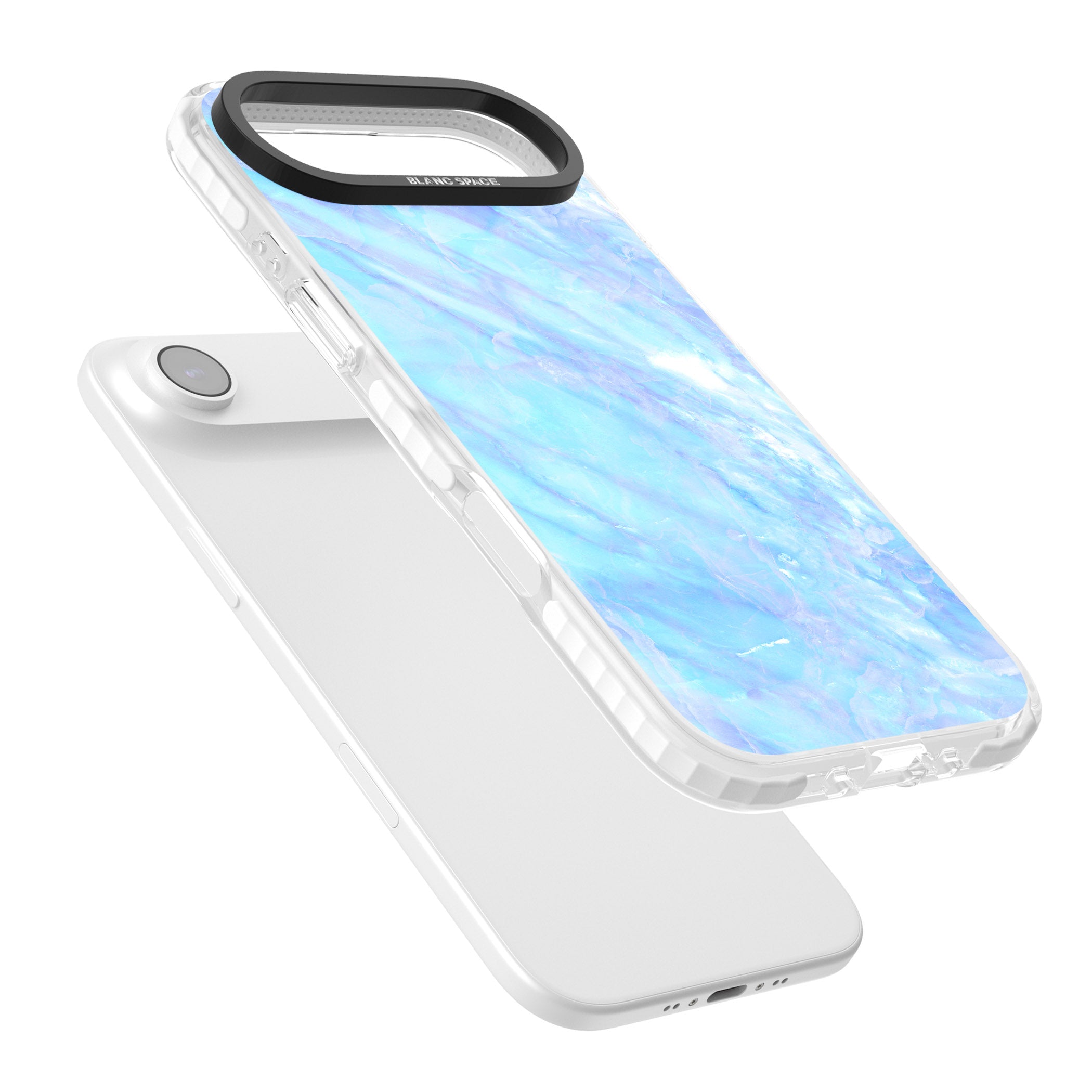Iridescent Crystal Marble iPhone 17 Air Impact Clear Phone Case Colours