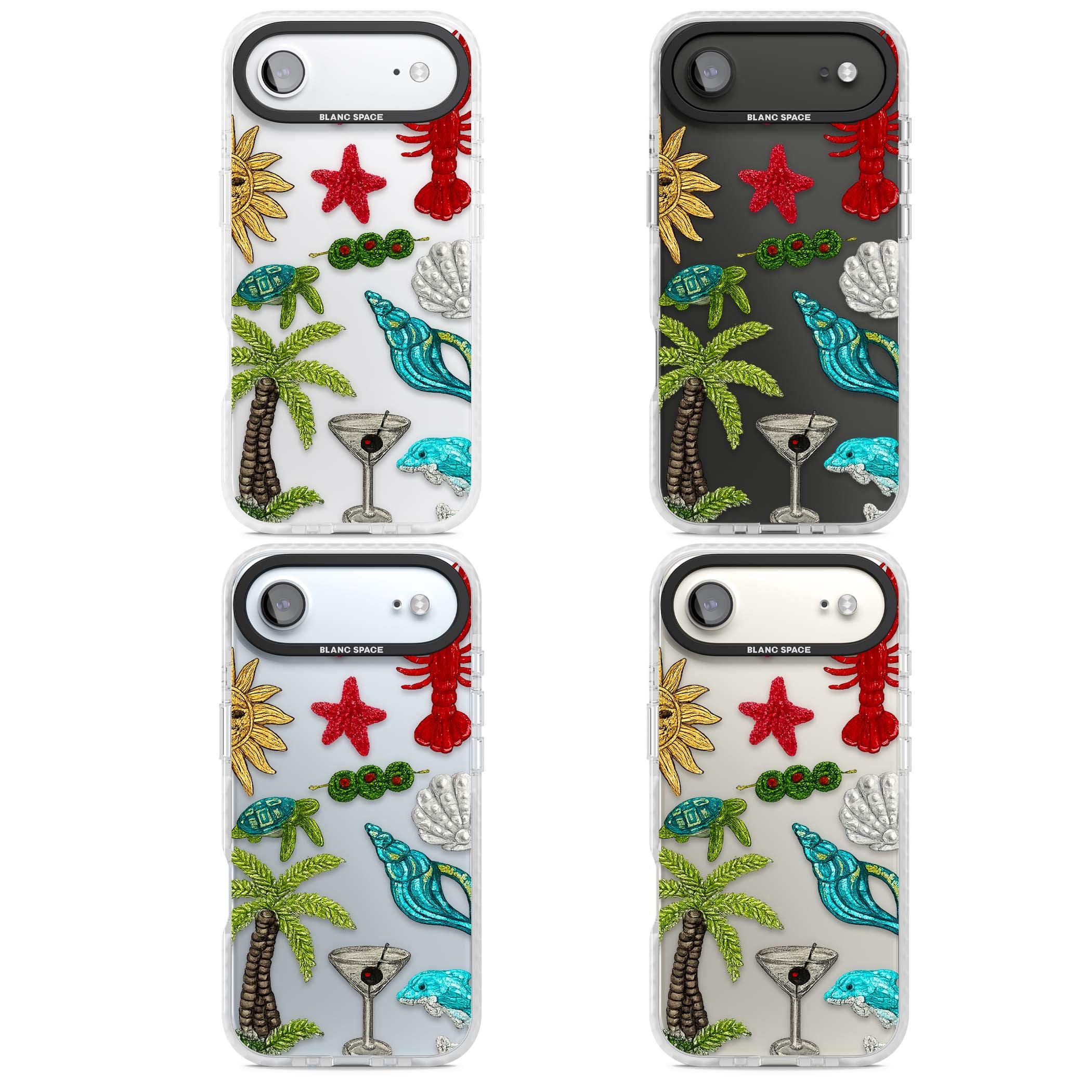 Painted Coastal Pattern coastal iPhone case | Black Impact case for iPhone Air