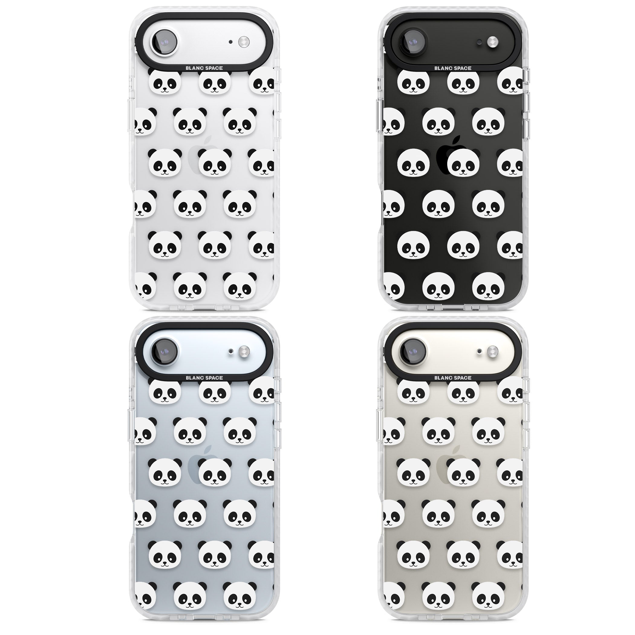 Panda Face Pattern iPhone 17 Air Impact Clear Phone Case APT Impact Protection