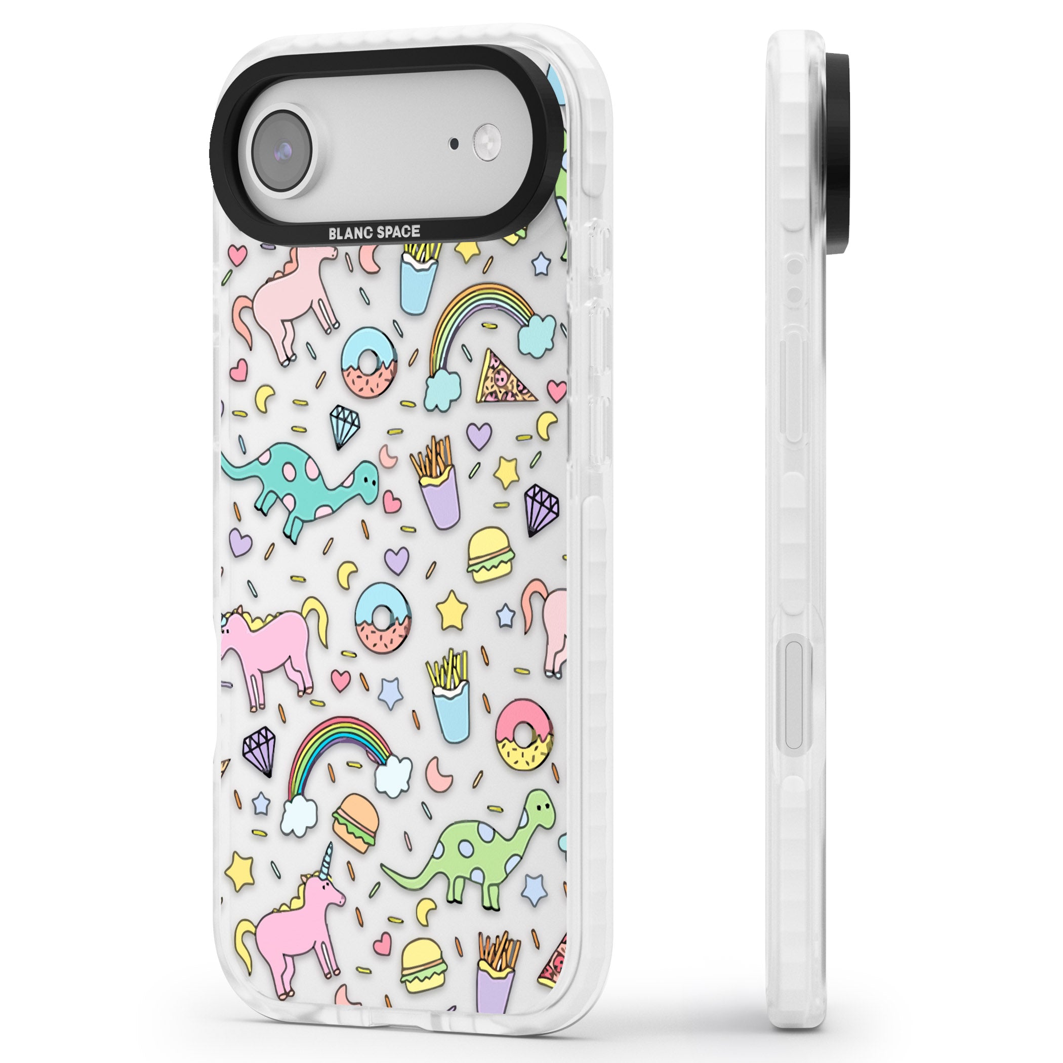 Cute Pattern iPhone 17 Air Impact Clear Phone Case Side Profile