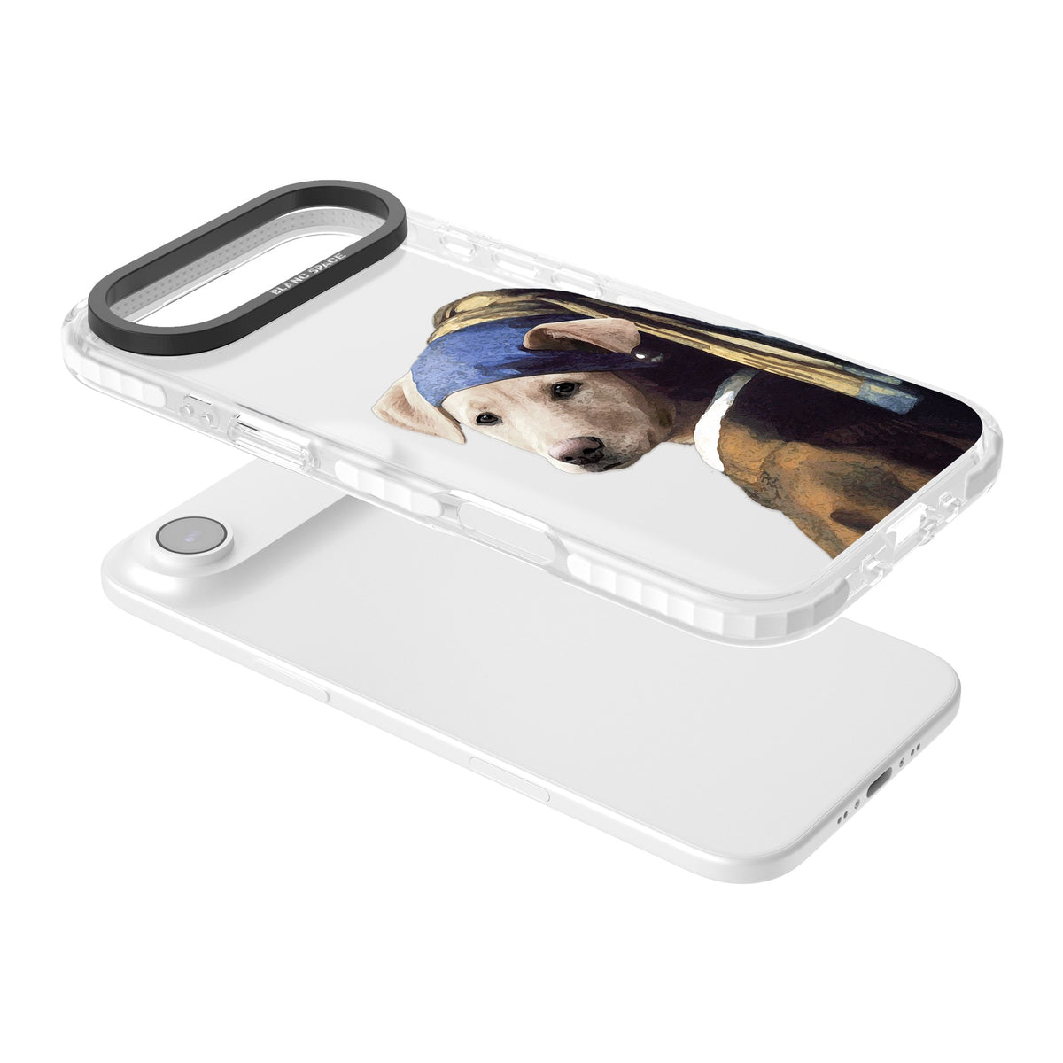 Doggo With A Pearl Earring iPhone Air Impact Clear Phone Case angled
