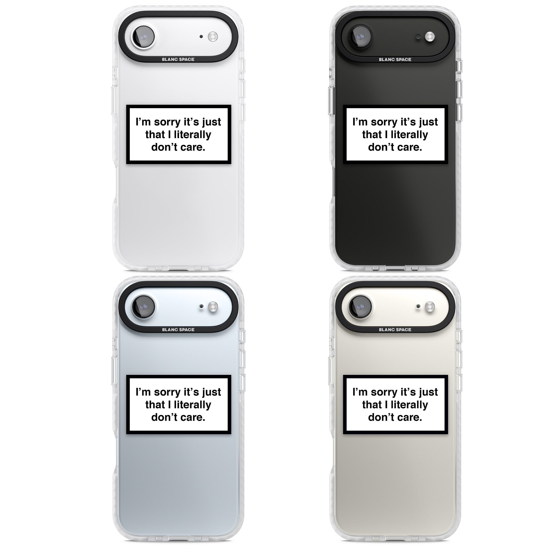 Literally Don'T Care iPhone 17 Air Impact Clear Phone Case APT Impact Protection