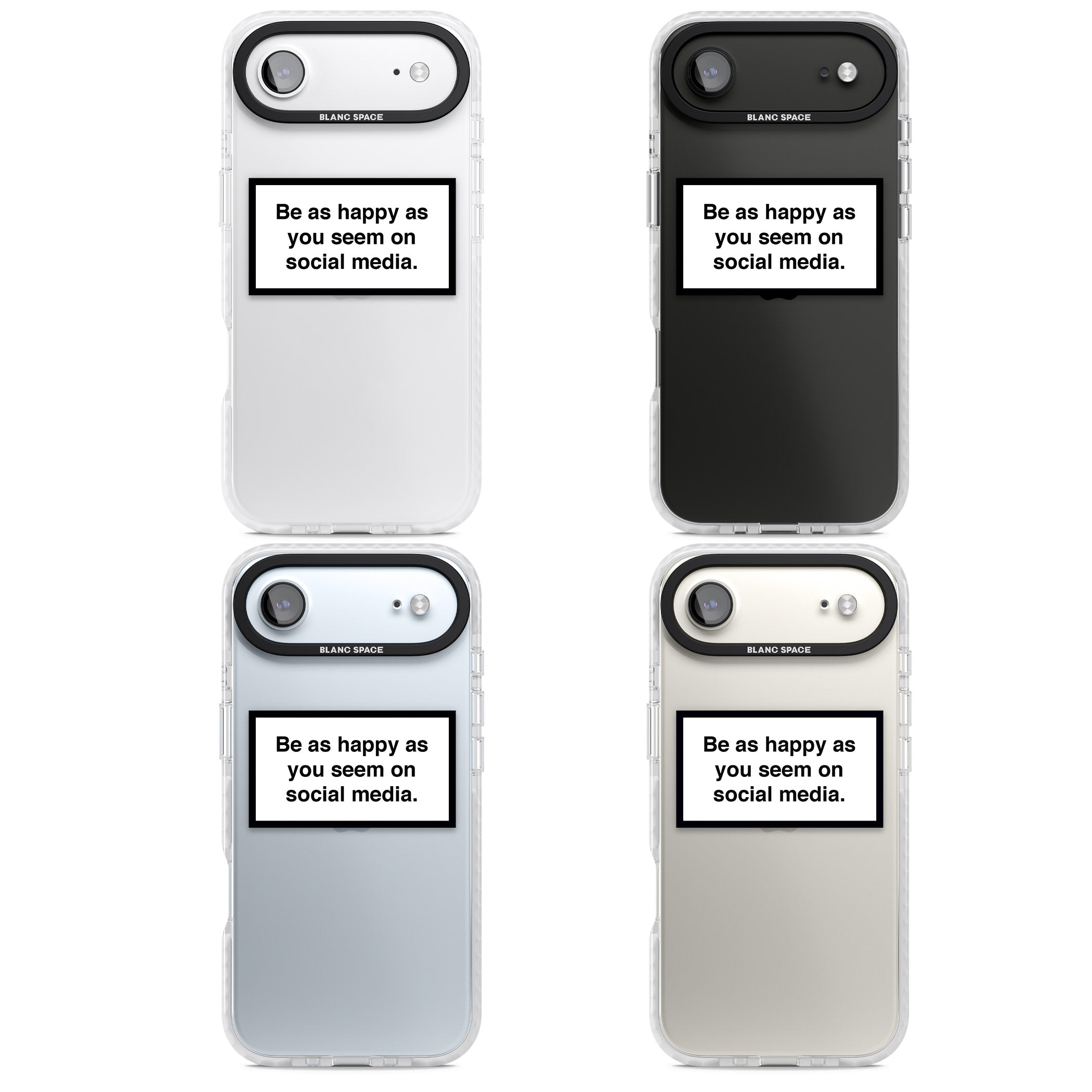 Happy On Social Media iPhone 17 Air Impact Clear Phone Case APT Impact Protection