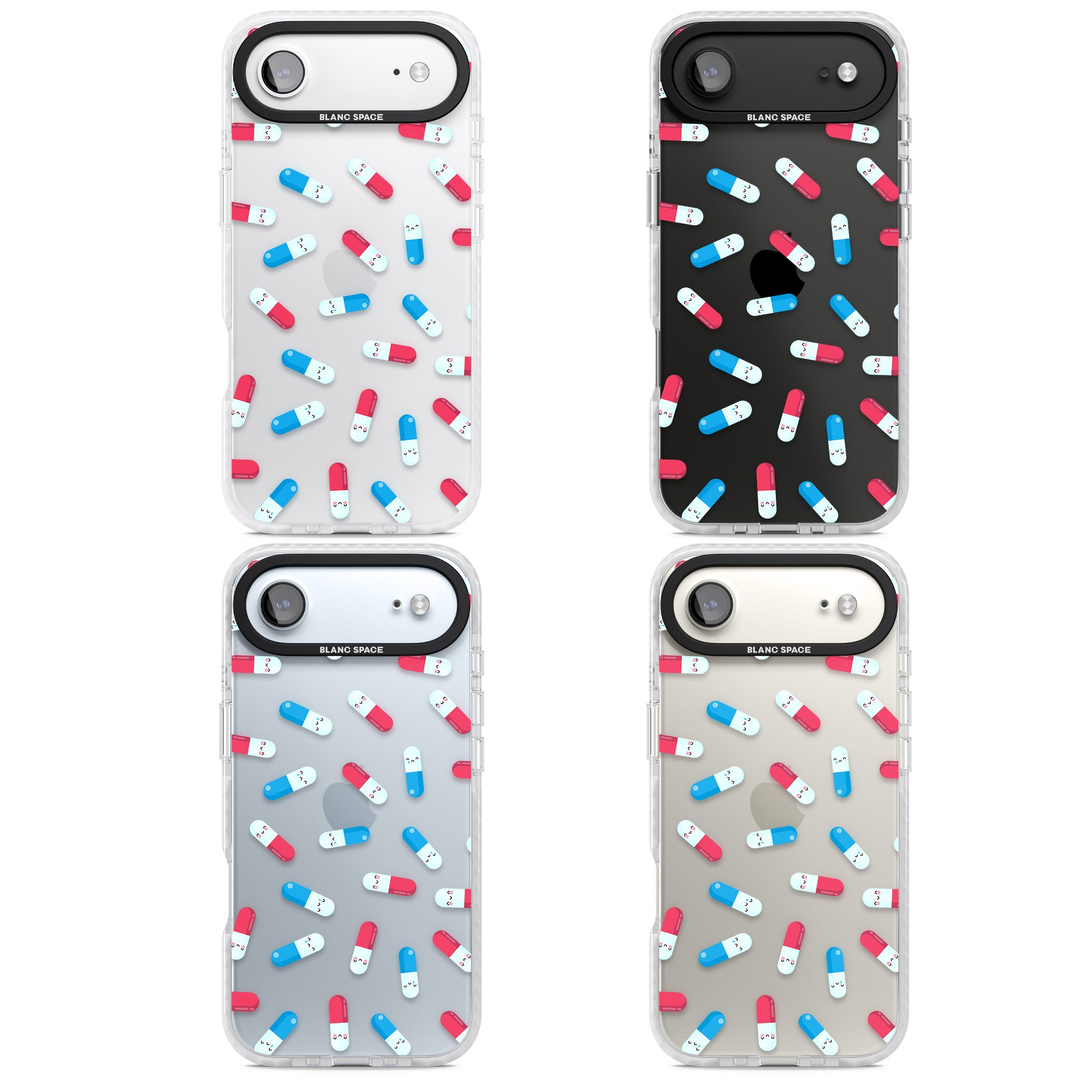 Kawaii Pill Pattern iPhone 17 Air Impact Clear Phone Case APT Impact Protection