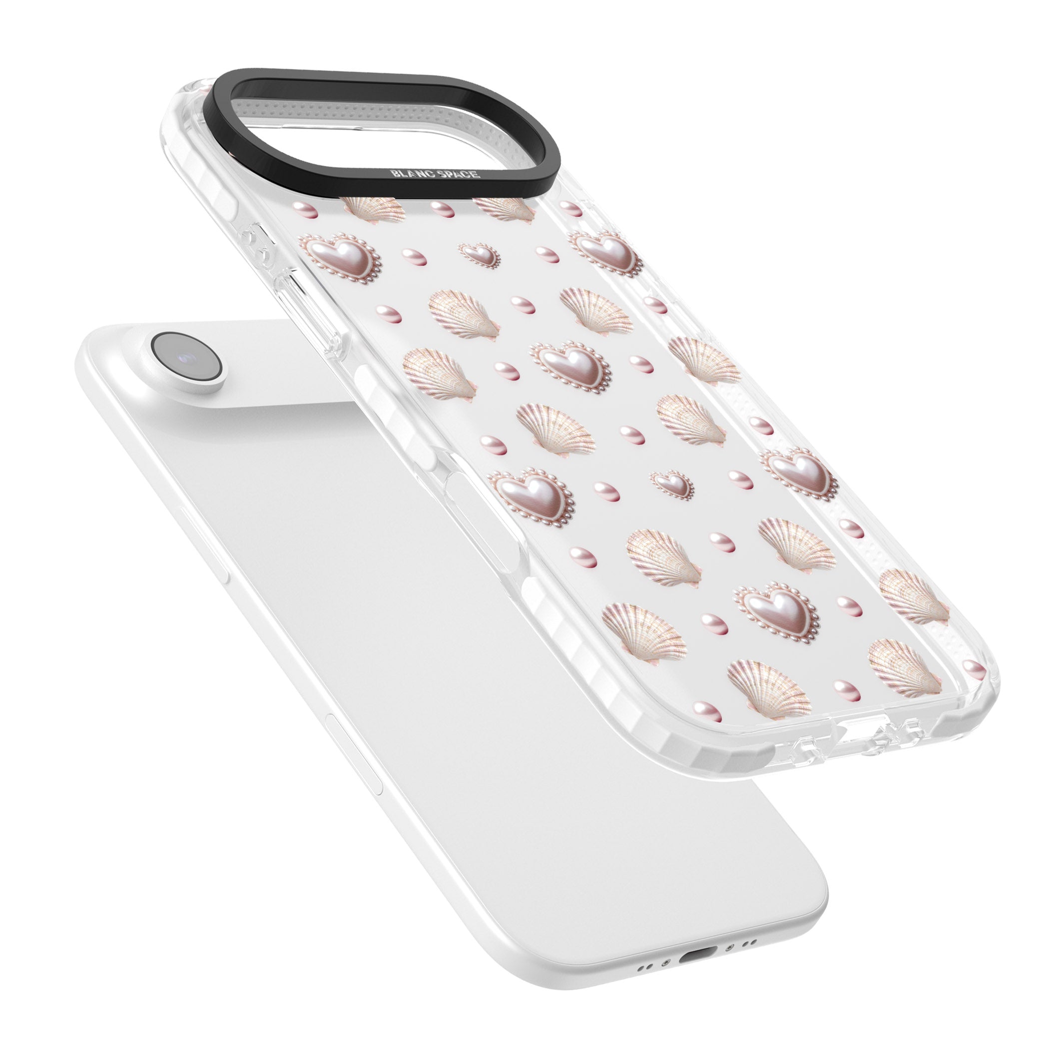 Pearl Hearts iPhone 17 Air Impact Clear Phone Case Colours