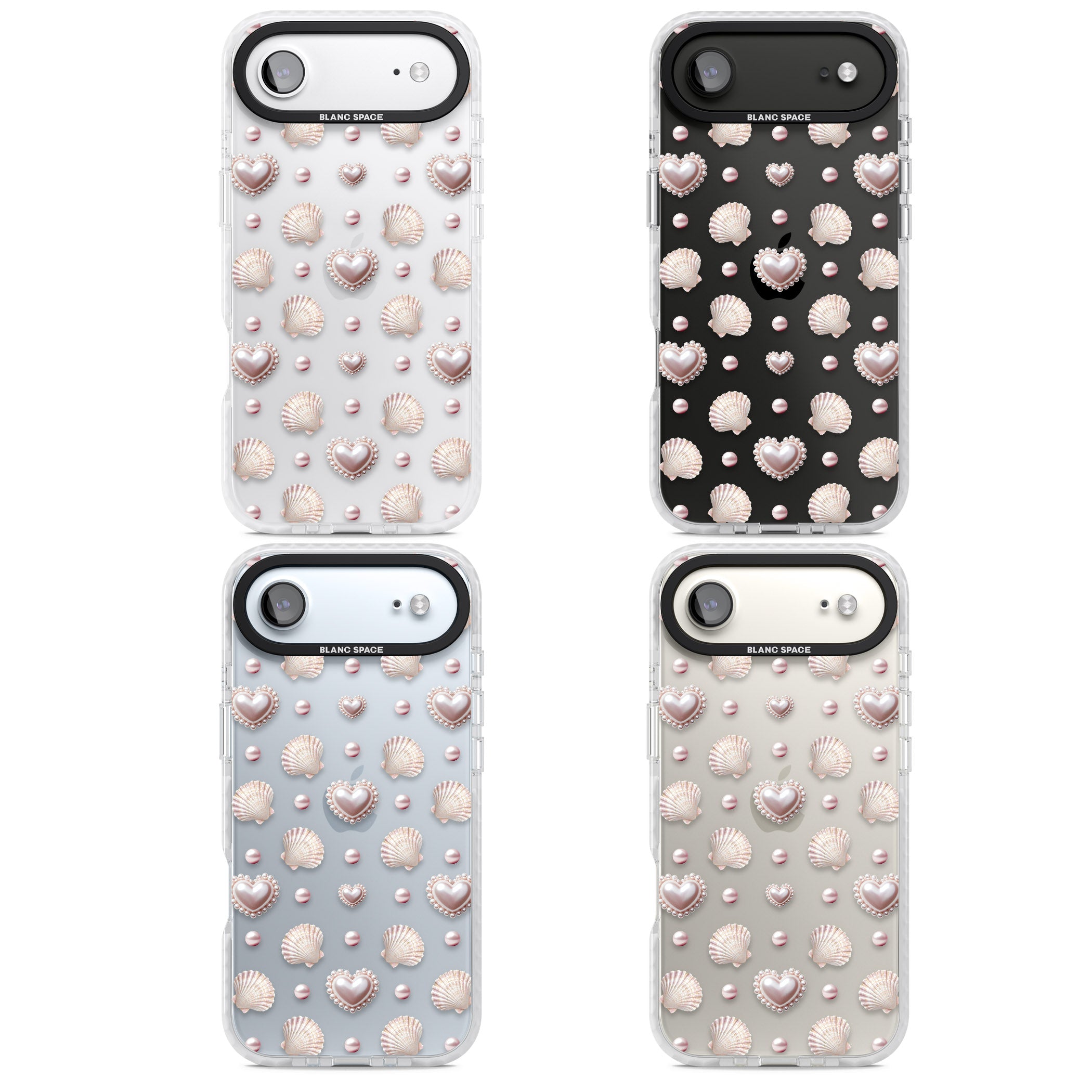 Pearl Hearts iPhone 17 Air Impact Clear Phone Case APT Impact Protection
