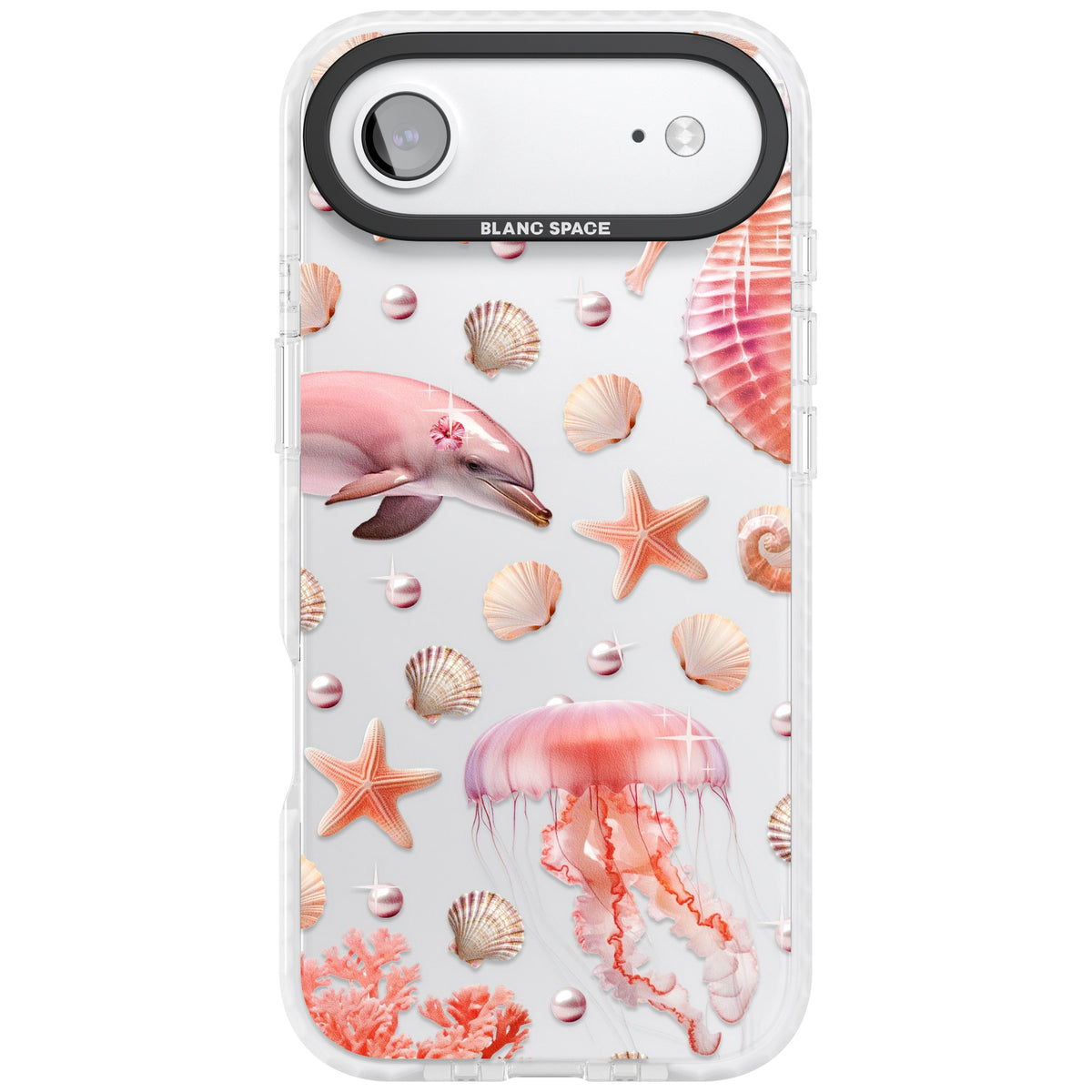Pink Sealife iPhone Air Impact Clear Phone Case front