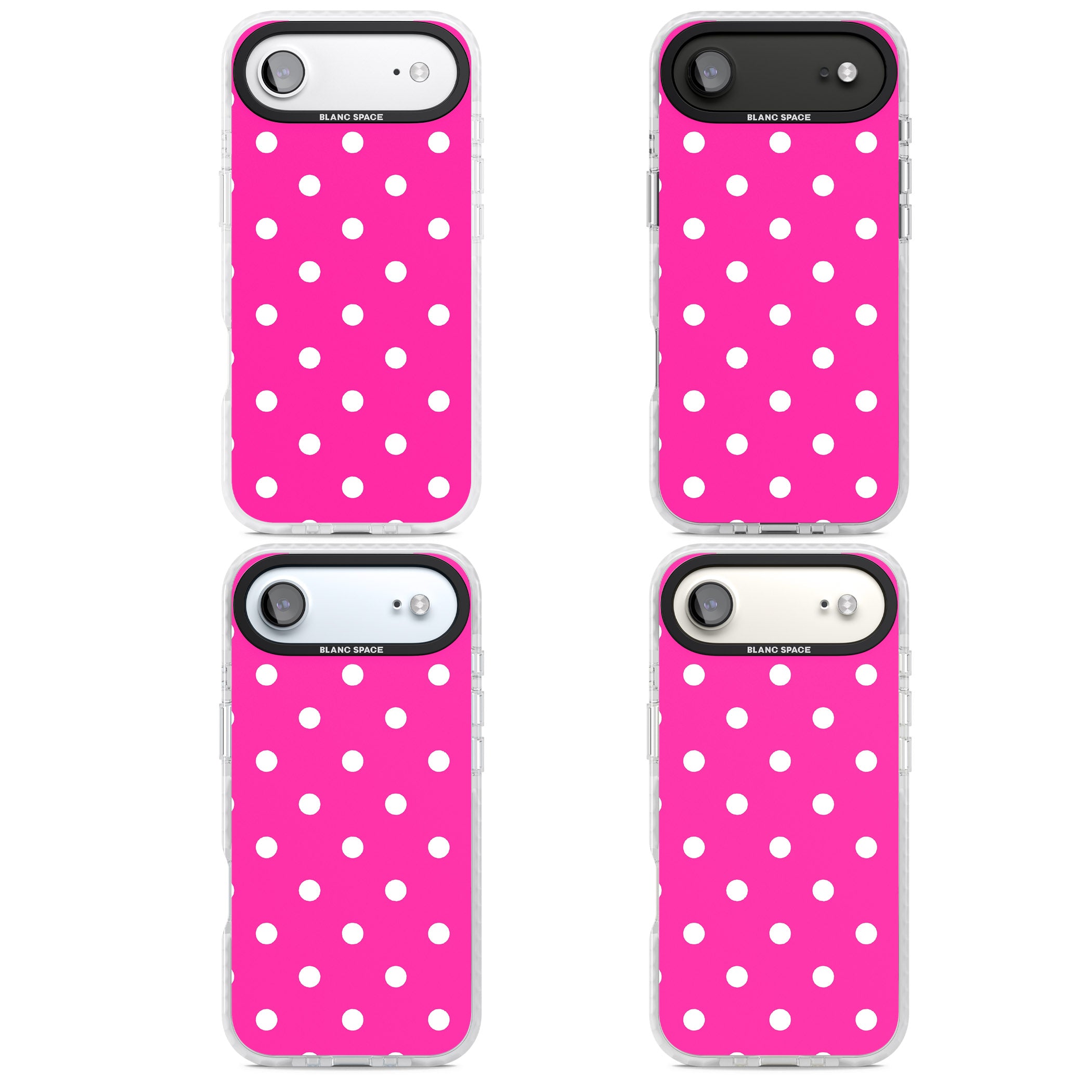 Pink Polka Dot iPhone 17 Air Impact Clear Phone Case APT Impact Protection