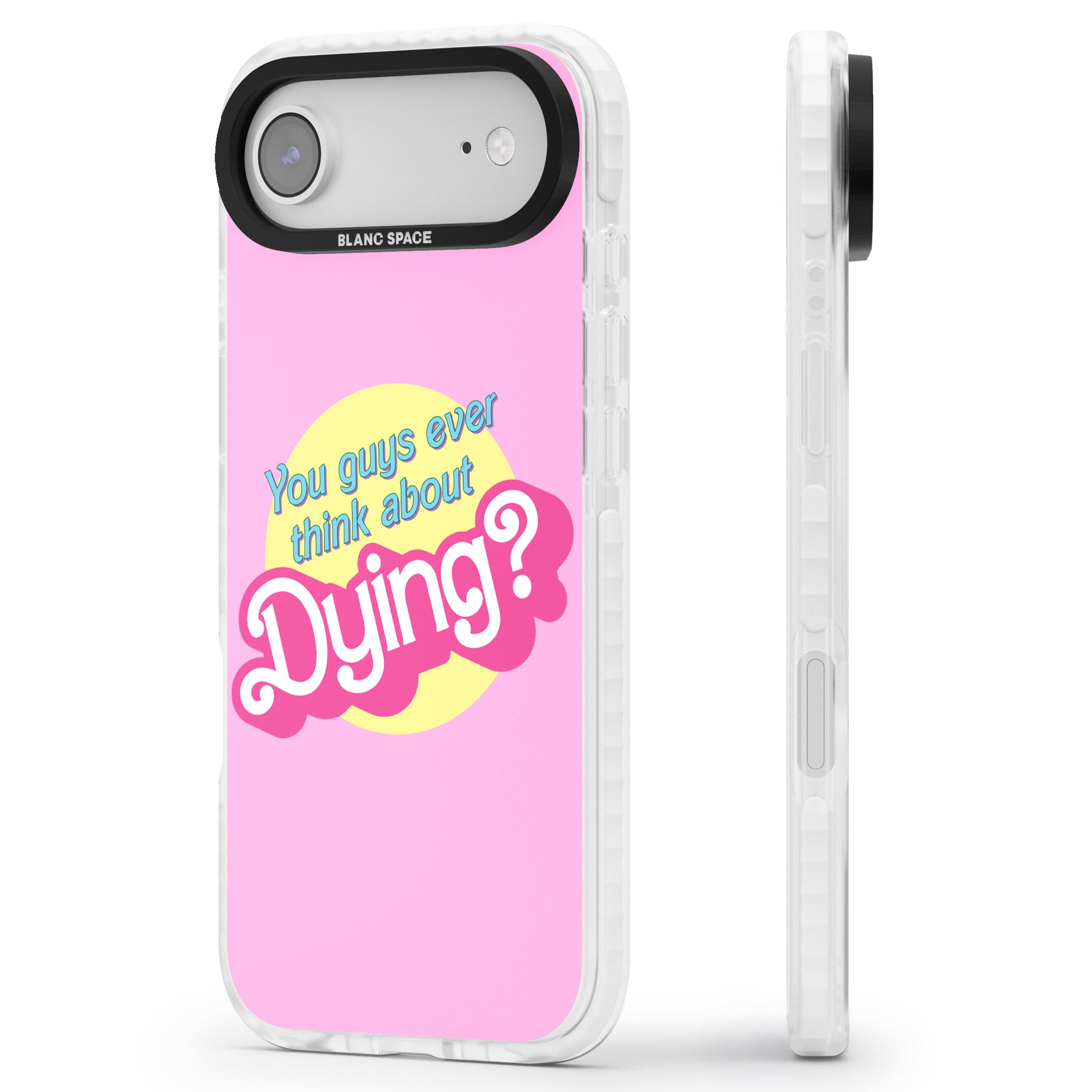 Ever Think About Dying? iPhone 17 Air Impact Clear Phone Case Side Profile